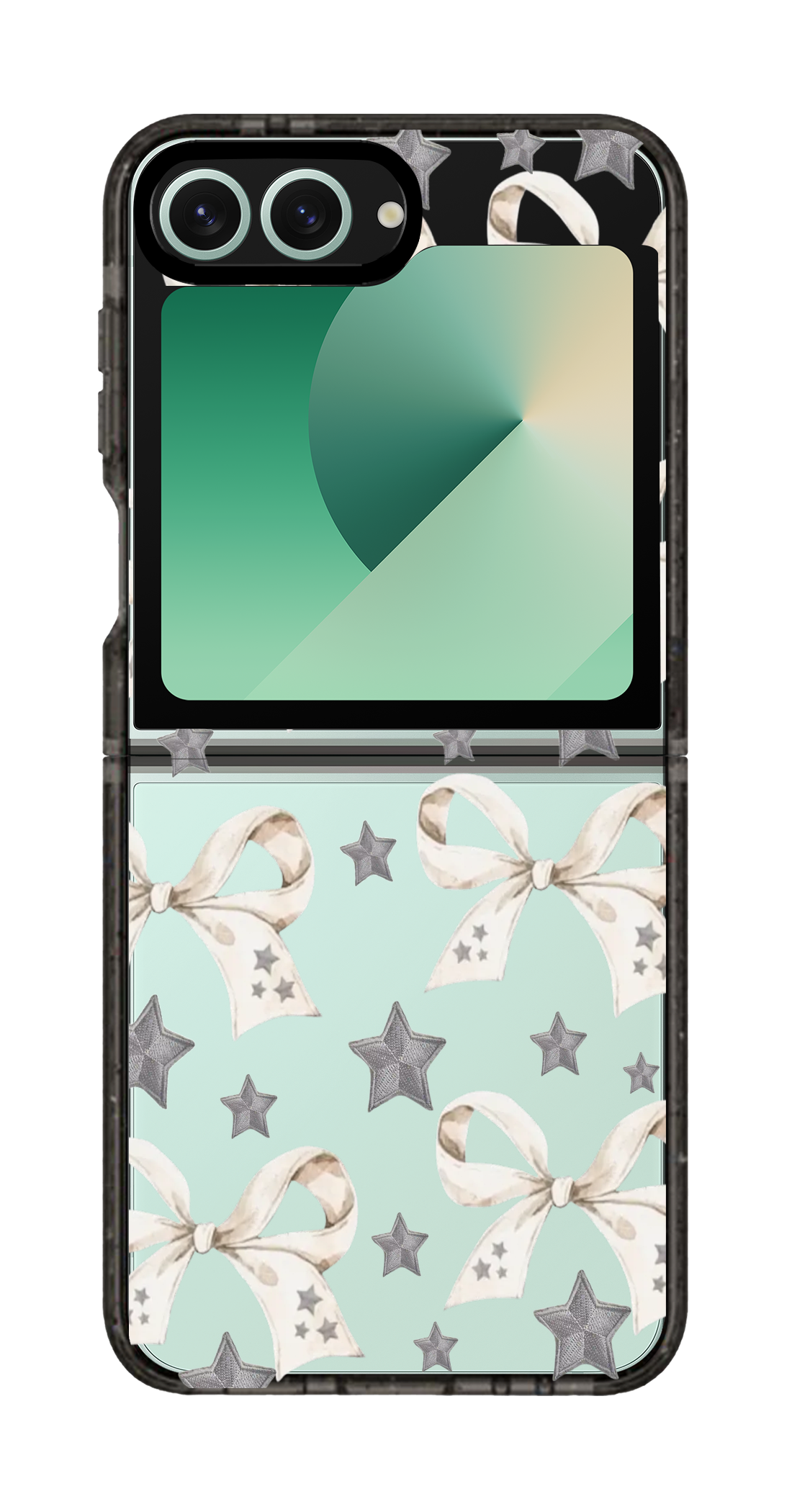 PixVoices rendered material preview - 2780 - Clear Black Galaxy Flip Case