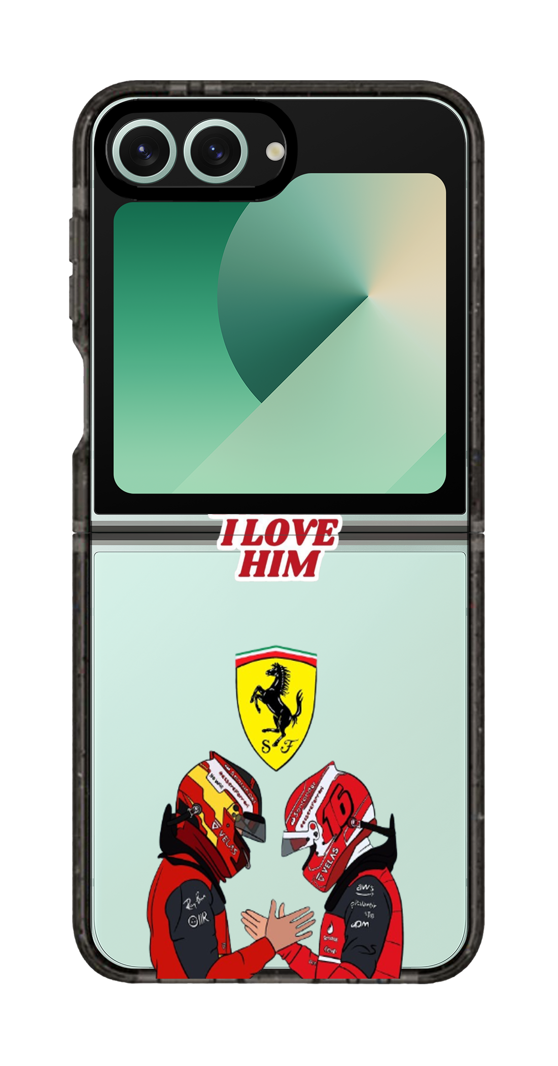 PixVoices rendered material preview - 2636 - Clear Black Galaxy Flip Case