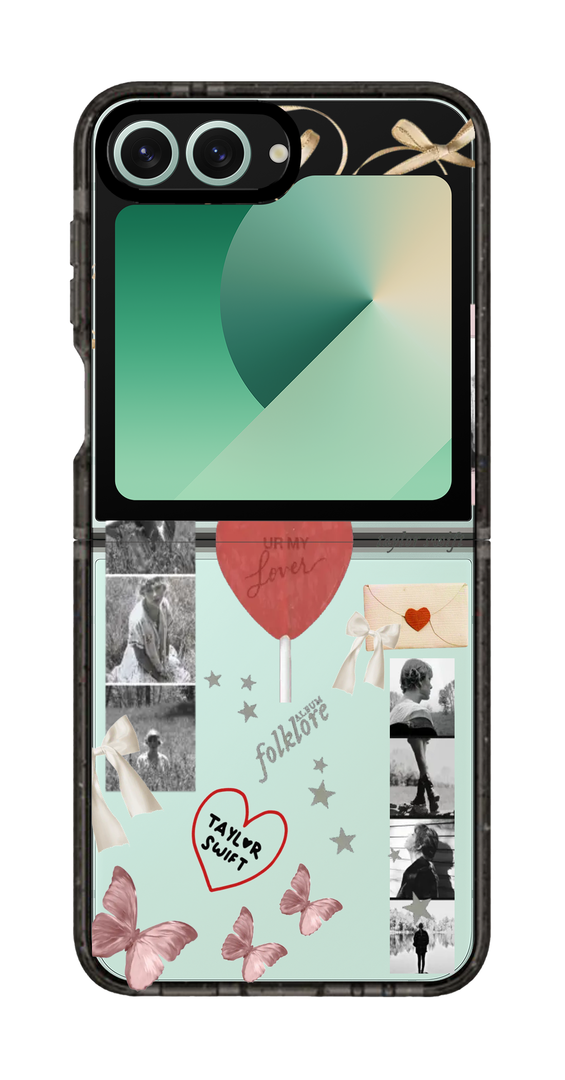 PixVoices rendered material preview - 2781 - Clear Black Galaxy Flip Case
