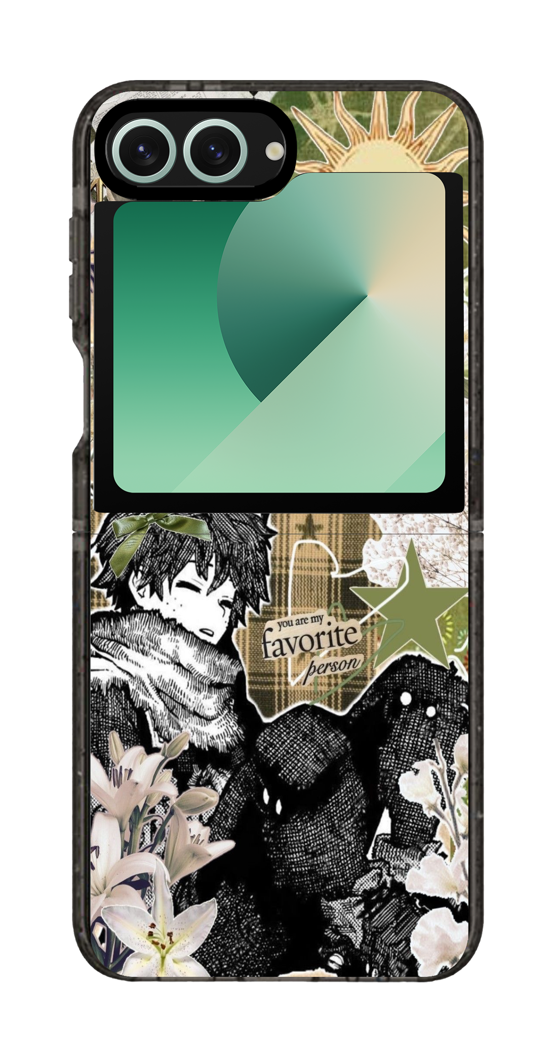 PixVoices rendered material preview - 2675 - Clear Black Galaxy Flip Case