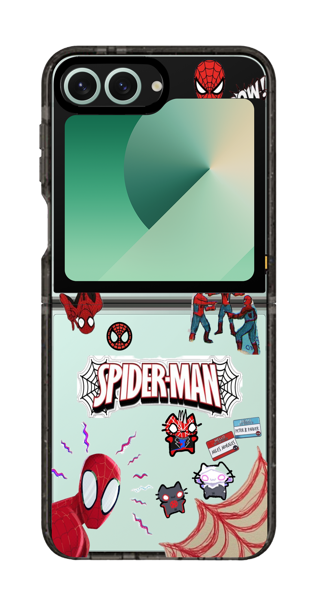 PixVoices rendered material preview - 2584 - Clear Black Galaxy Flip Case
