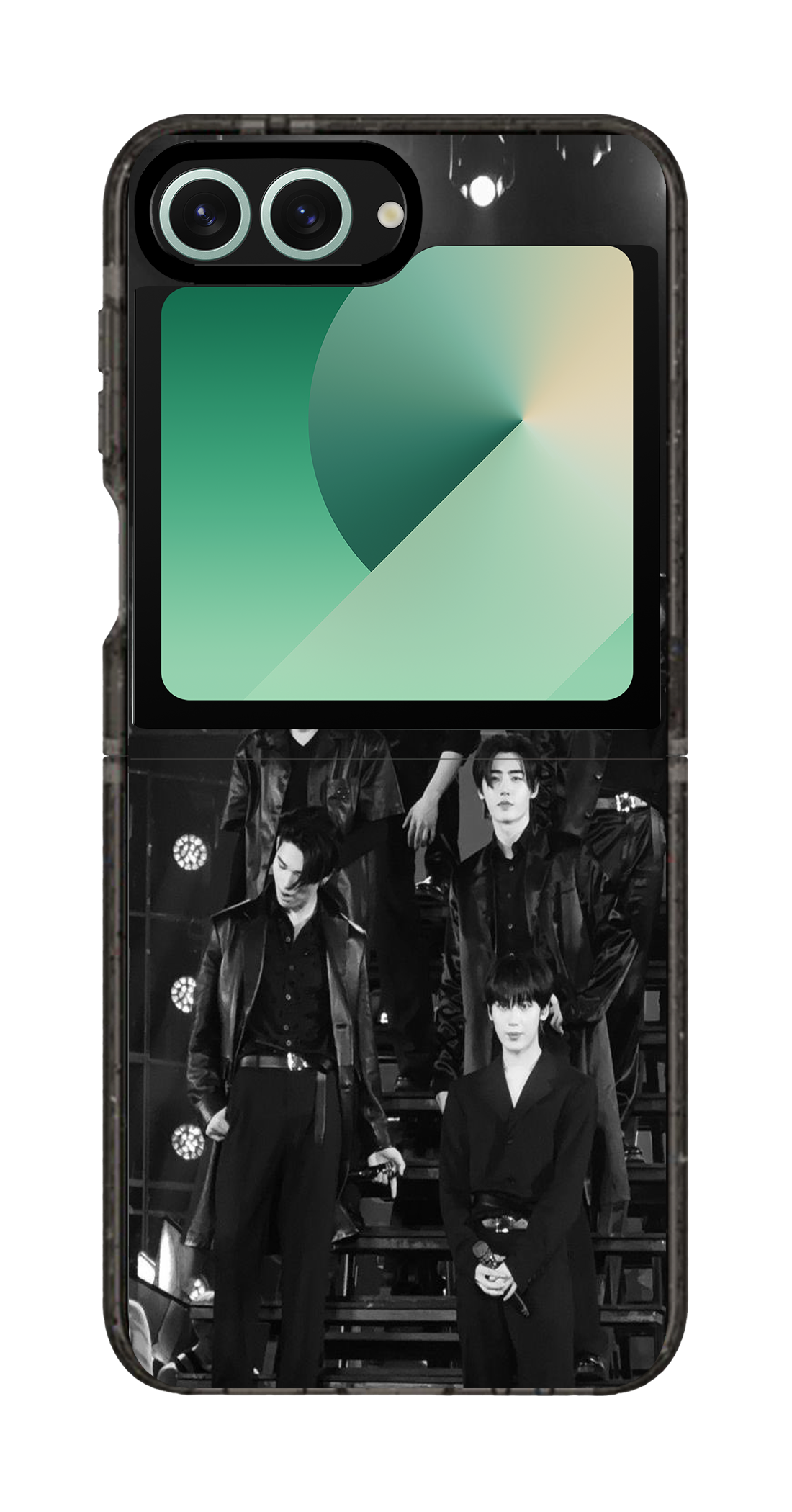 PixVoices rendered material preview - 2576 - Clear Black Galaxy Flip Case