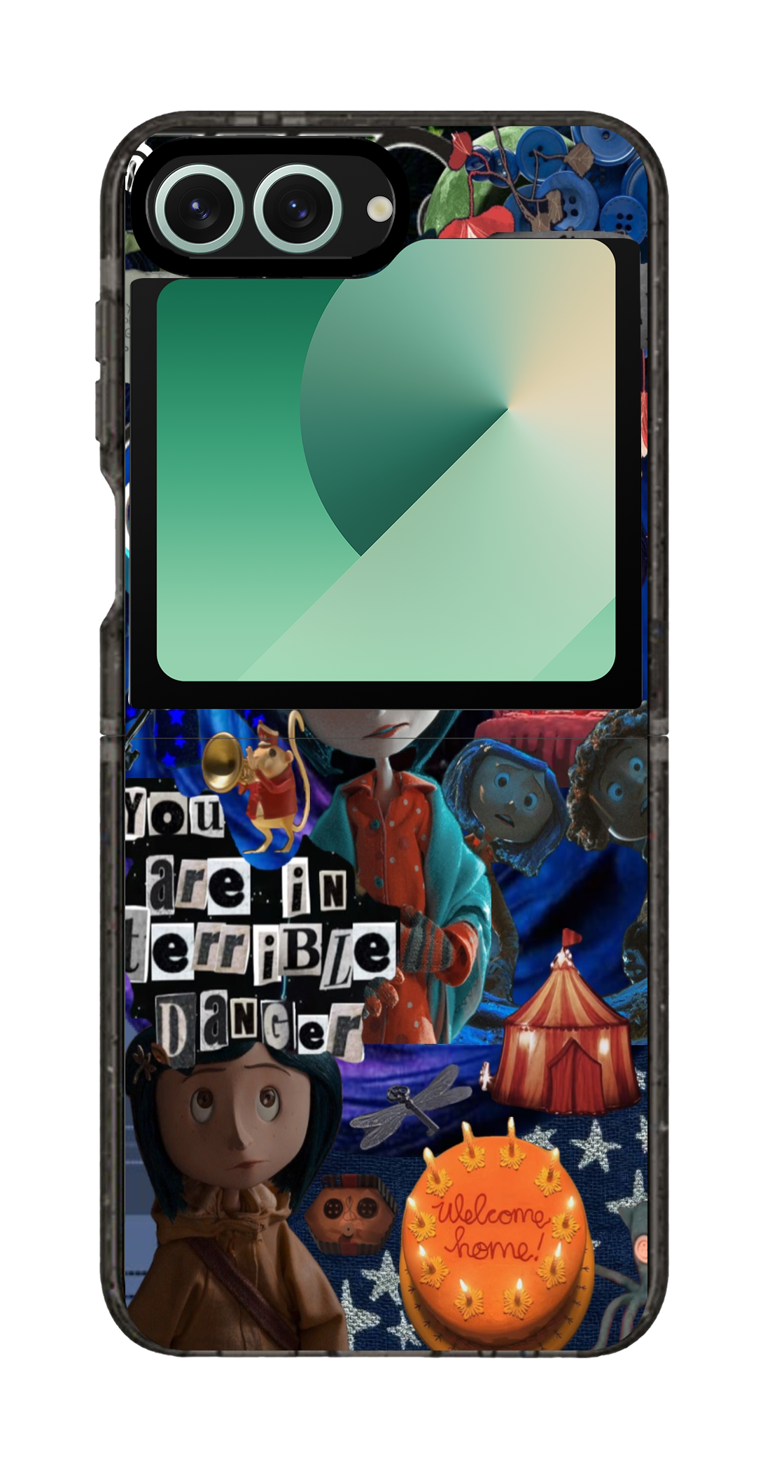 PixVoices rendered material preview - 2438 - Clear Black Galaxy Flip Case