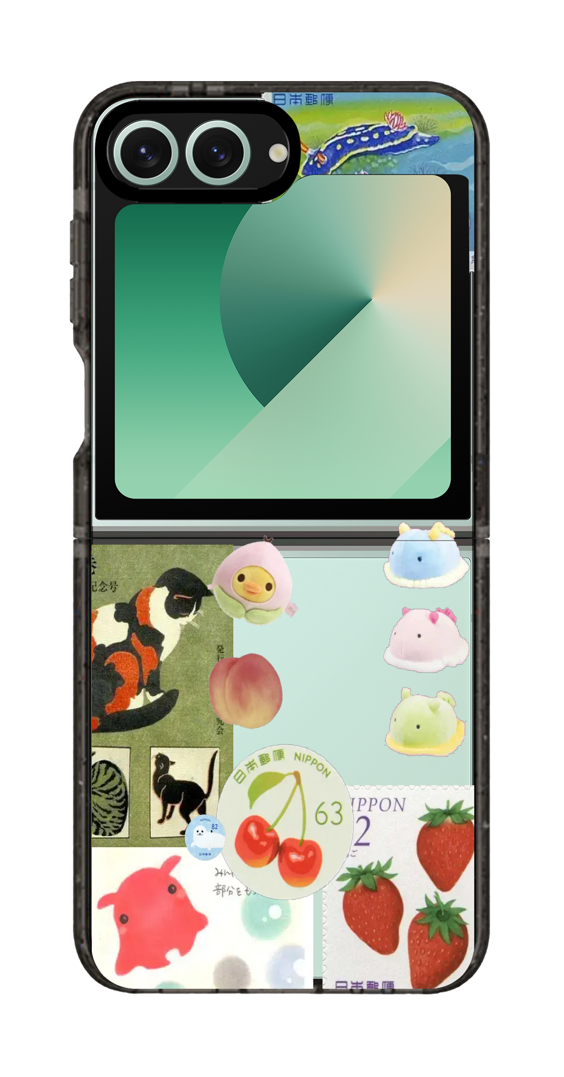 PixVoices rendered material preview - 2392 - Clear Black Galaxy Flip Case