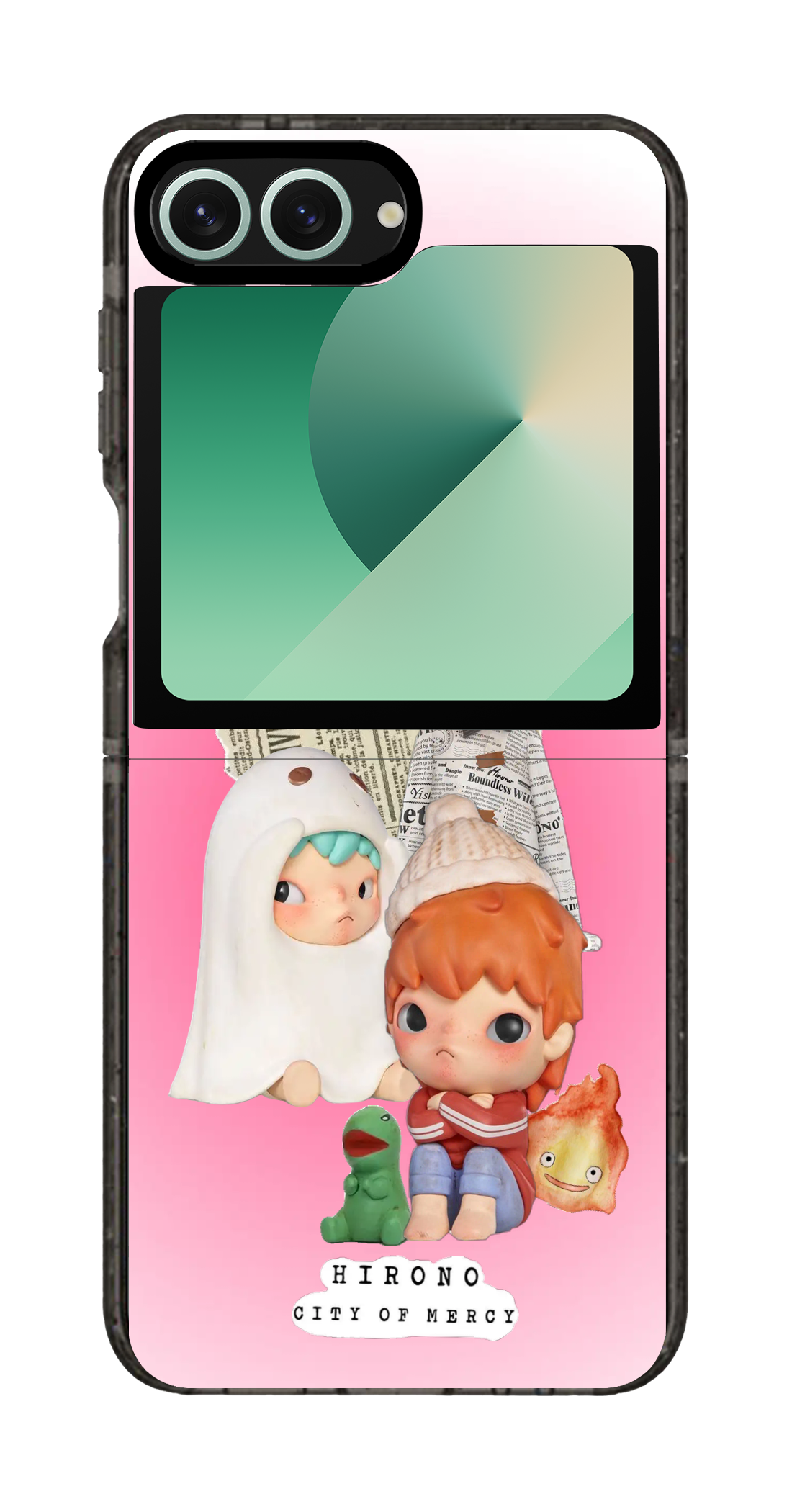 PixVoices rendered material preview - 2345 - Clear Black Galaxy Flip Case