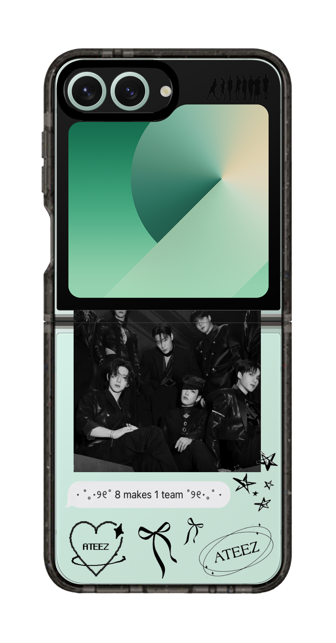 PixVoices rendered material preview - 1955 - Clear Black Galaxy Flip Case