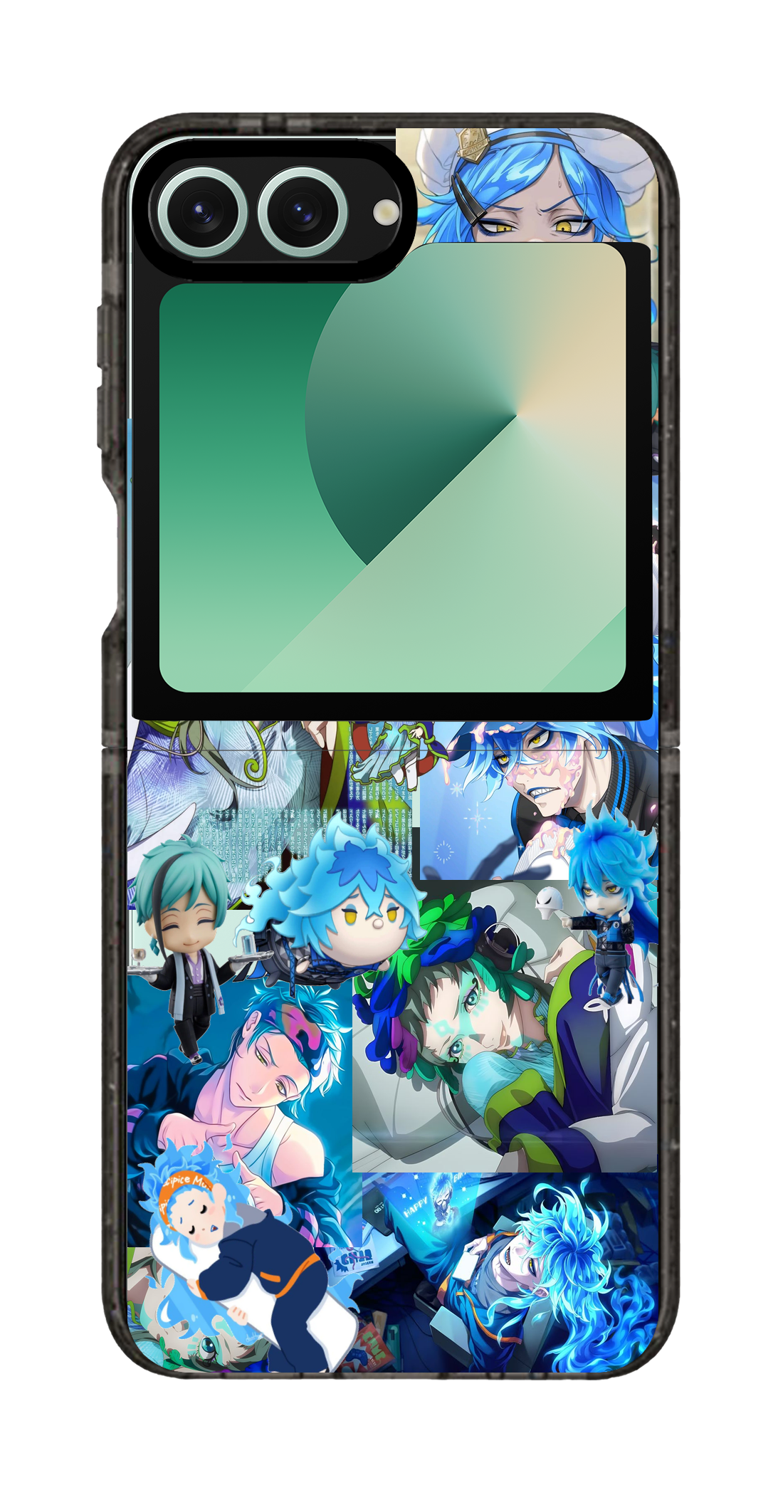 PixVoices rendered material preview - 6876 - Clear Black Galaxy Flip Case