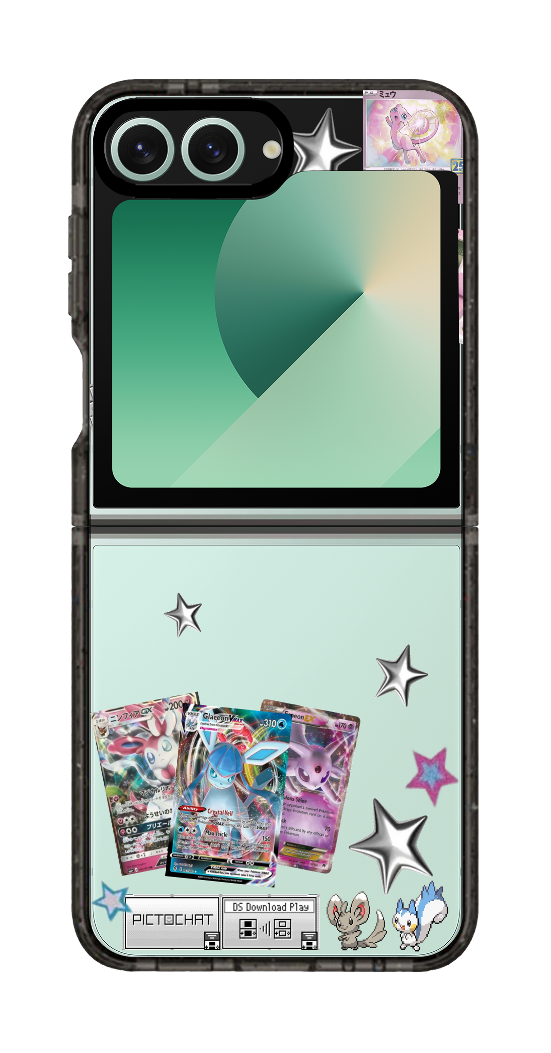 PixVoices rendered material preview - 6970 - Clear Black Galaxy Flip Case
