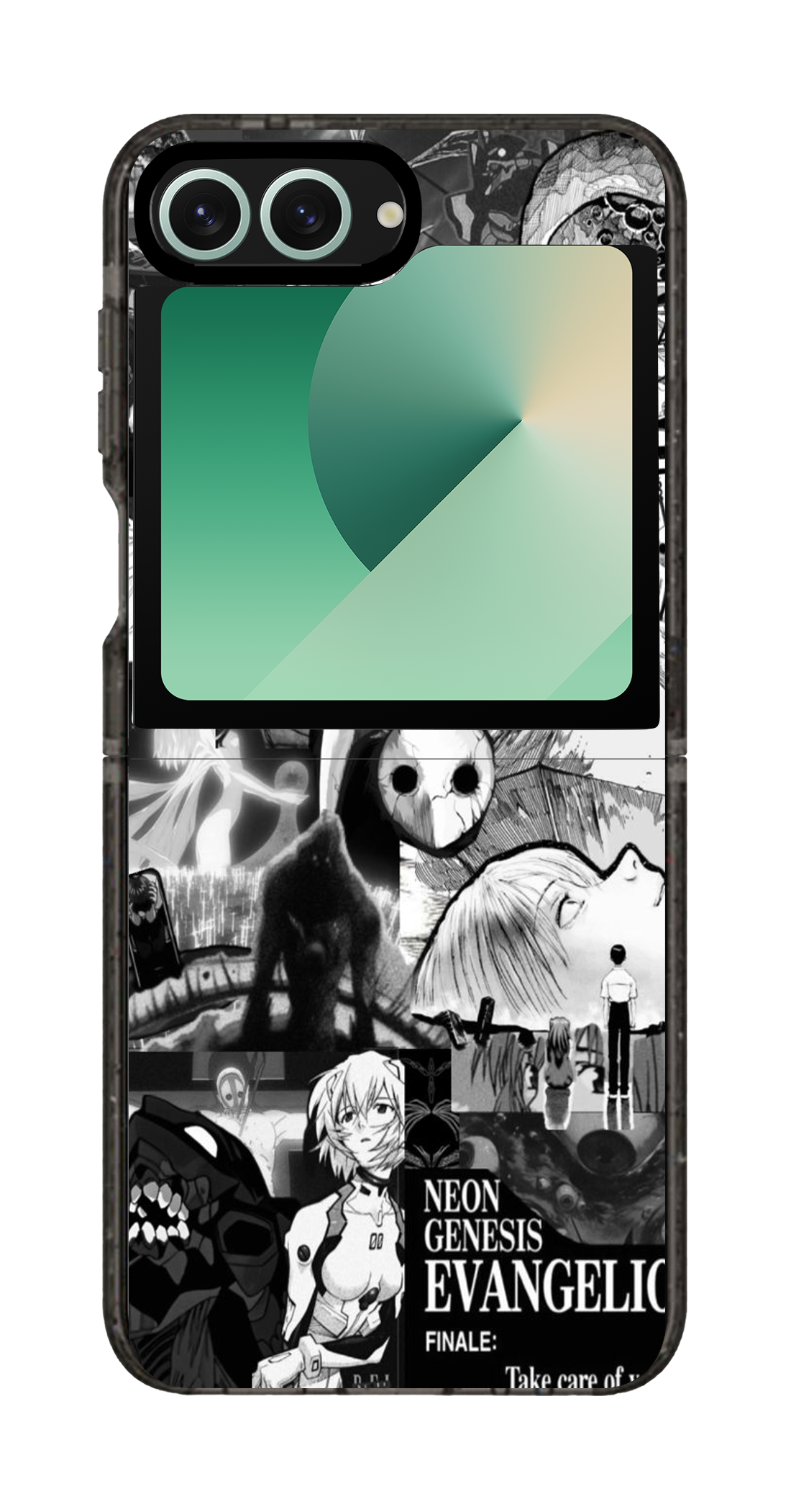 PixVoices rendered material preview - 6972 - Clear Black Galaxy Flip Case