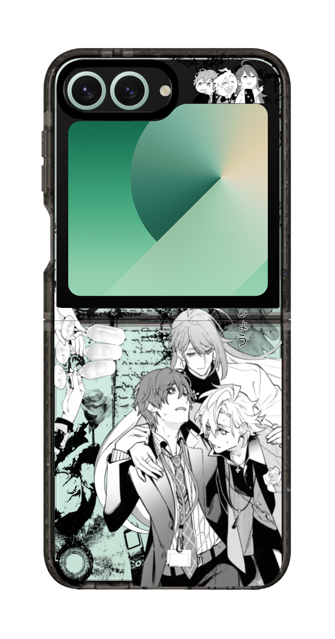 PixVoices rendered material preview - 7078 - Clear Black Galaxy Flip Case