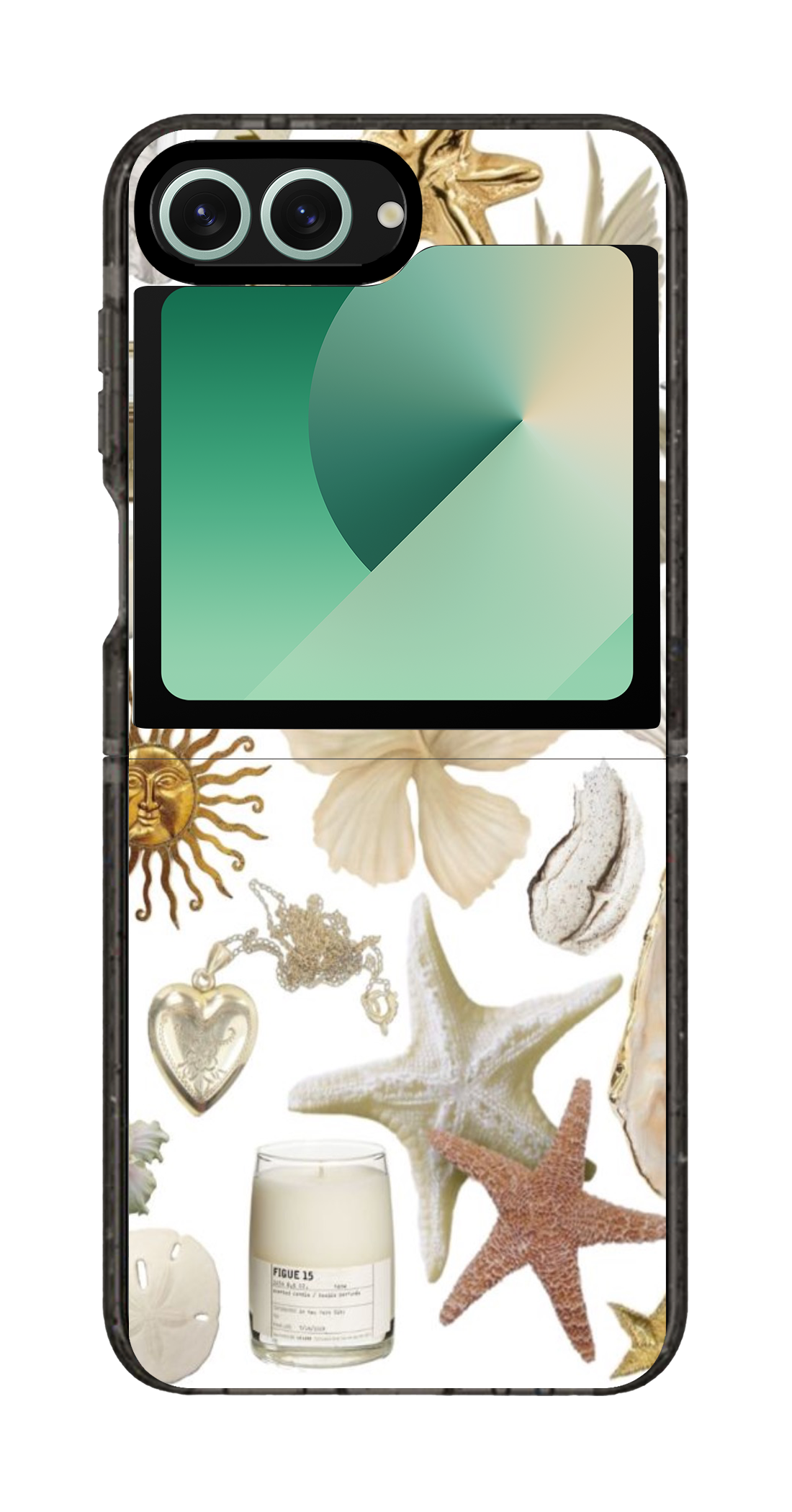 PixVoices rendered material preview - 2326 - Clear Black Galaxy Flip Case