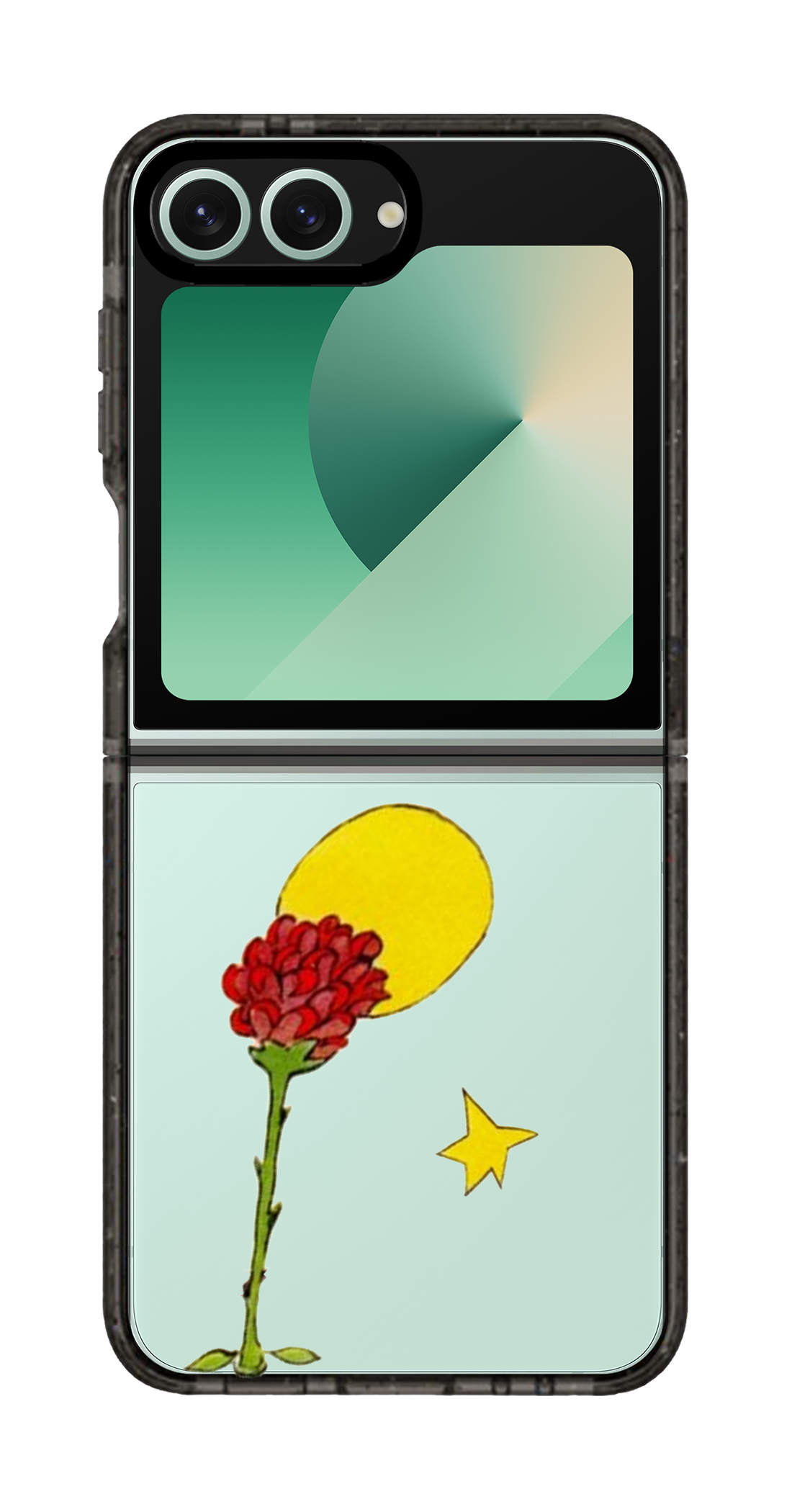 PixVoices rendered material preview - 2319 - Clear Black Galaxy Flip Case