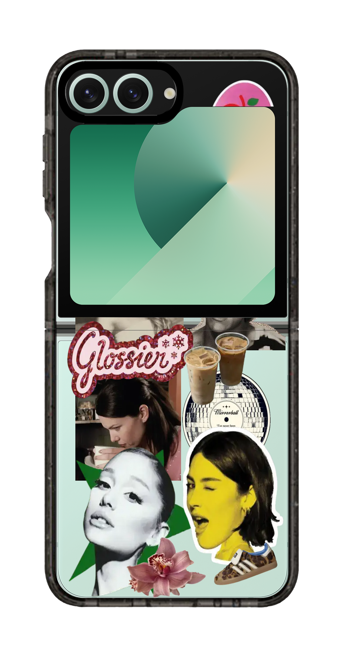 PixVoices rendered material preview - 2303 - Clear Black Galaxy Flip Case