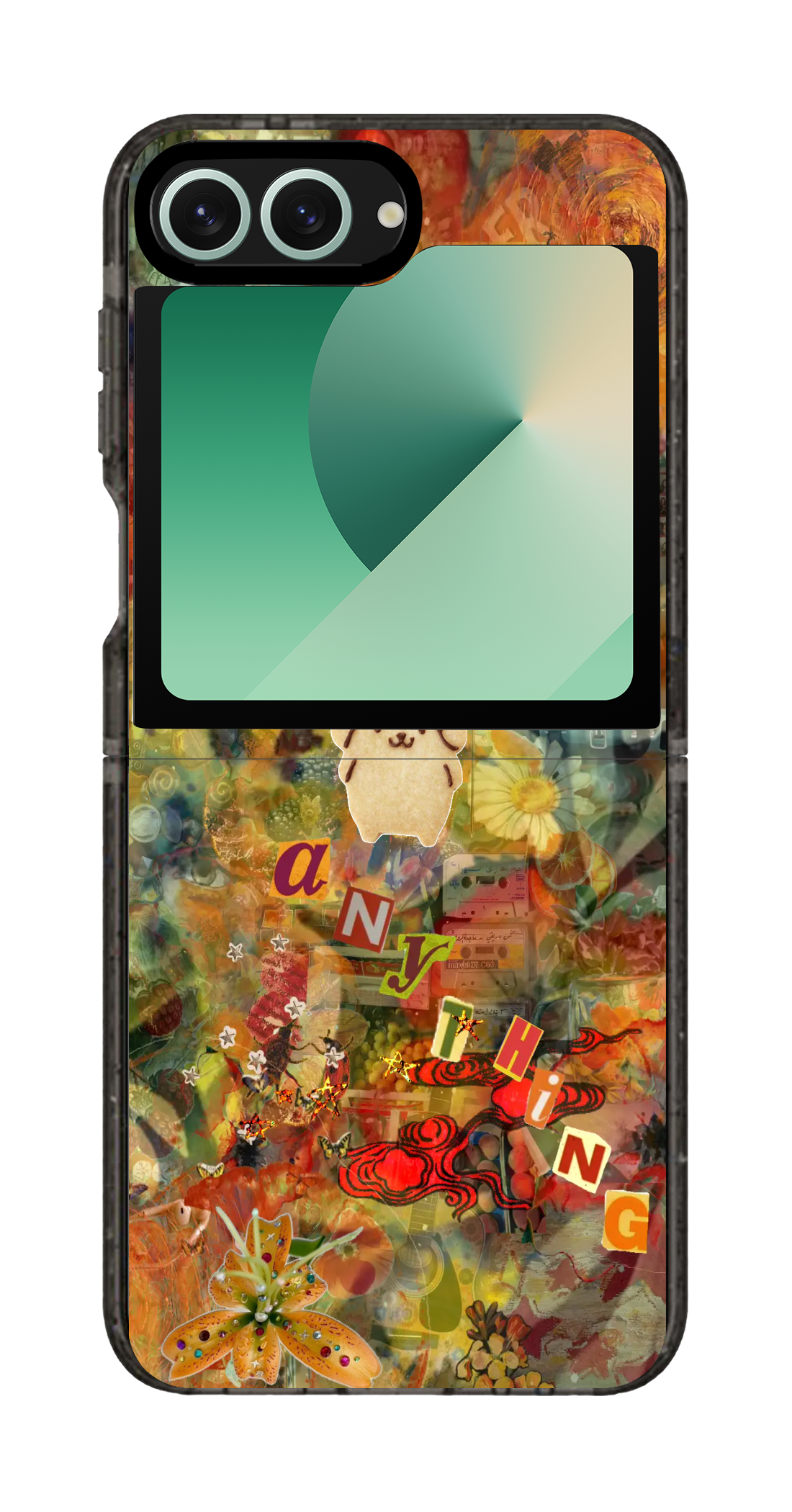 PixVoices rendered material preview - 2218 - Clear Black Galaxy Flip Case