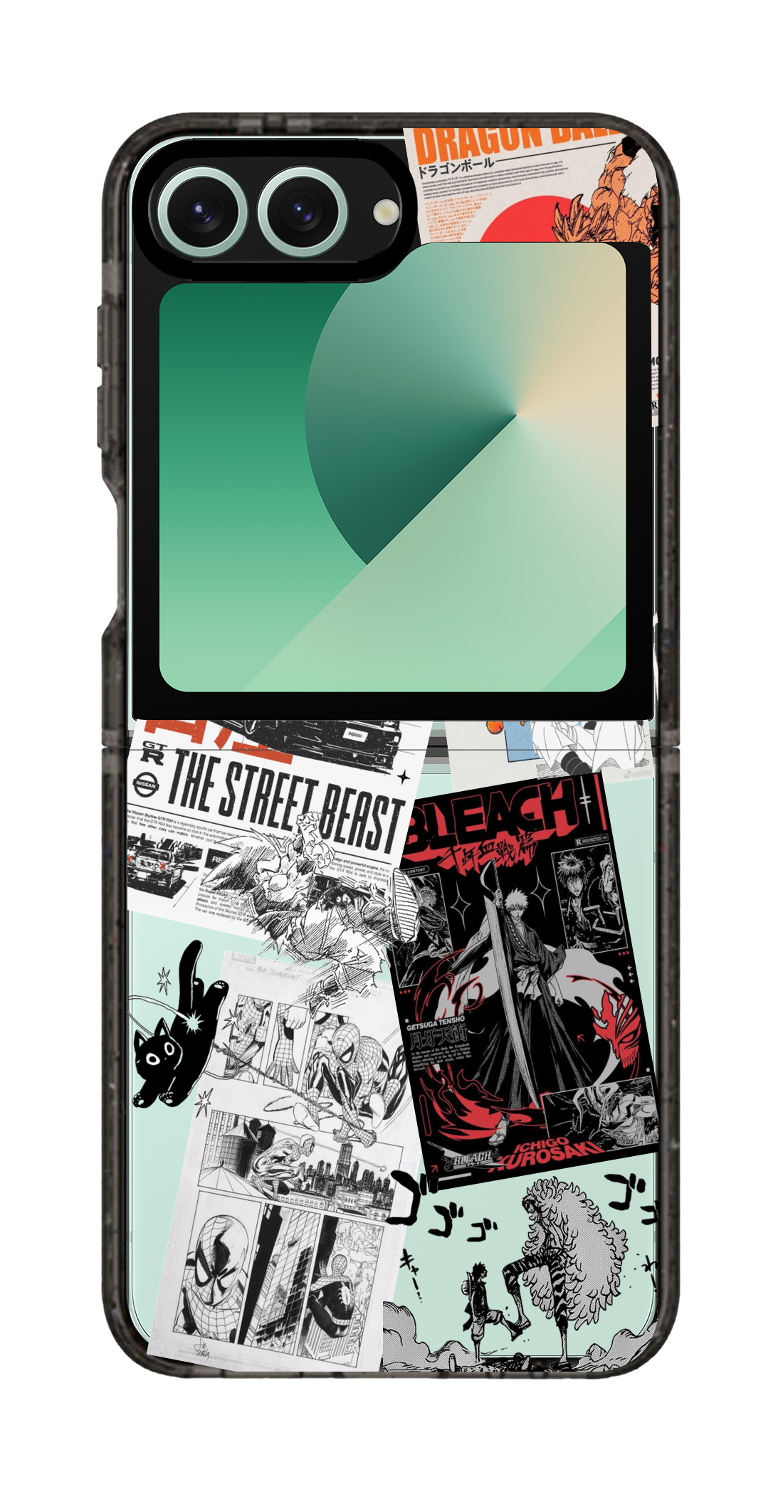 PixVoices rendered material preview - 2030 - Clear Black Galaxy Flip Case