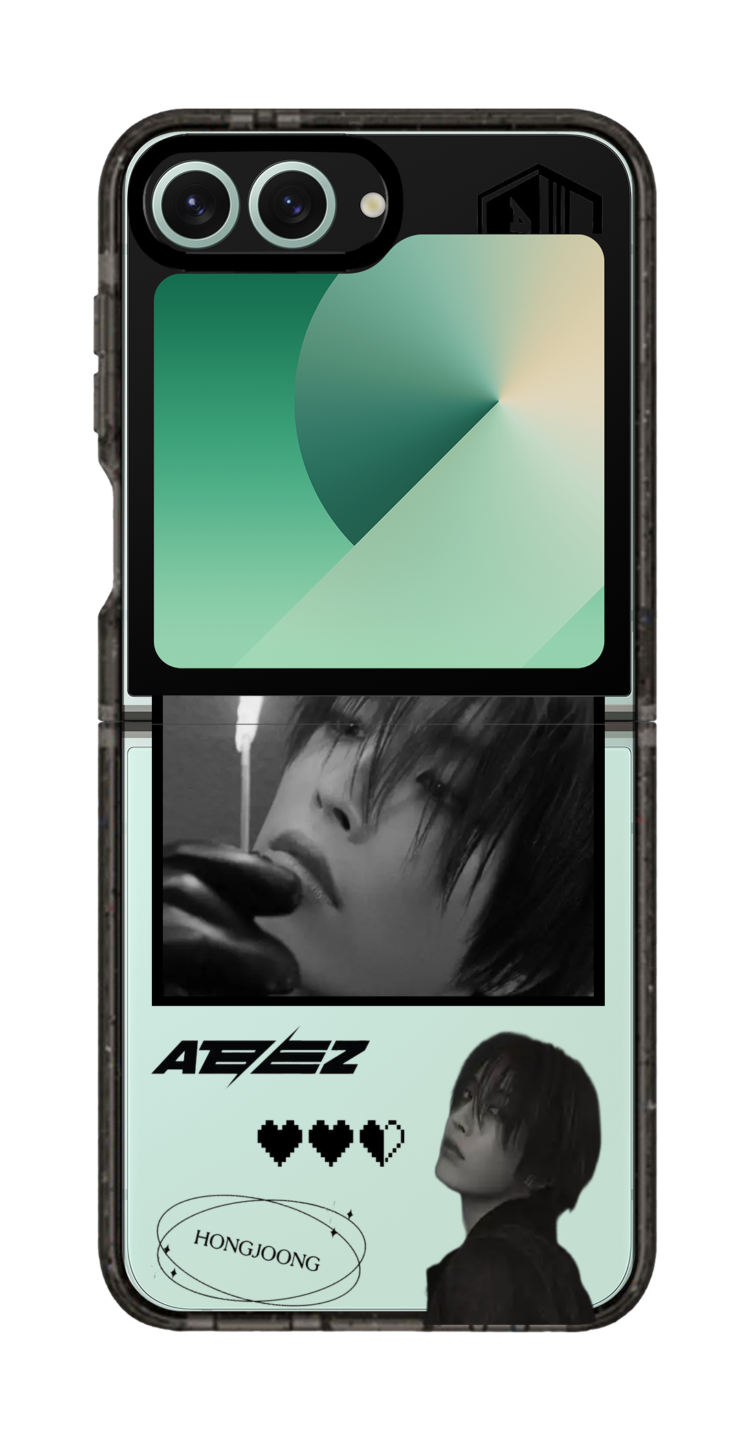 PixVoices rendered material preview - 1983 - Clear Black Galaxy Flip Case