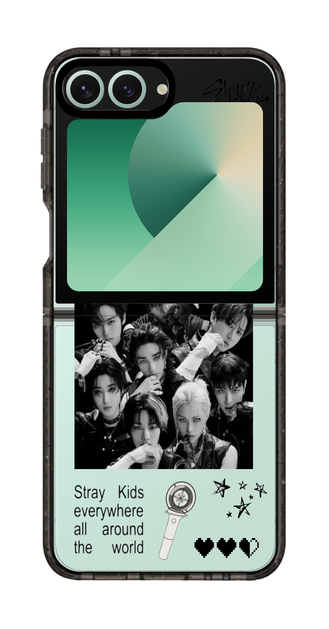 PixVoices rendered material preview - 1929 - Clear Black Galaxy Flip Case