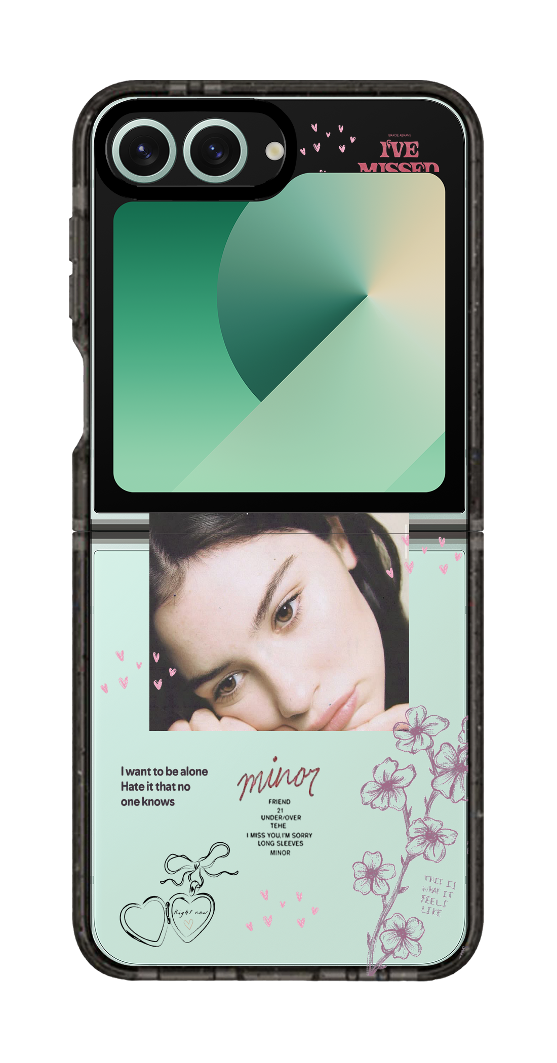 PixVoices rendered material preview - 1830 - Clear Black Galaxy Flip Case