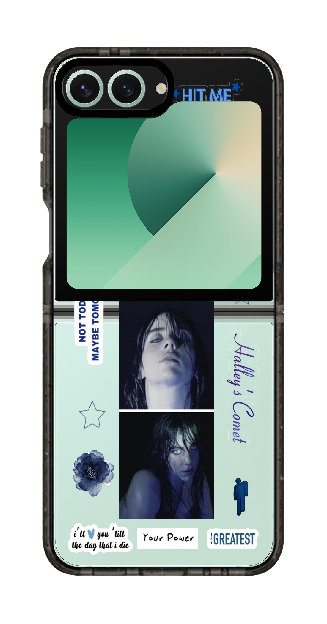 PixVoices rendered material preview - 1823 - Clear Black Galaxy Flip Case