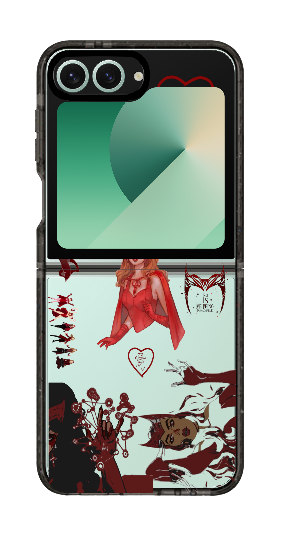 PixVoices rendered material preview - 1713 - Clear Black Galaxy Flip Case
