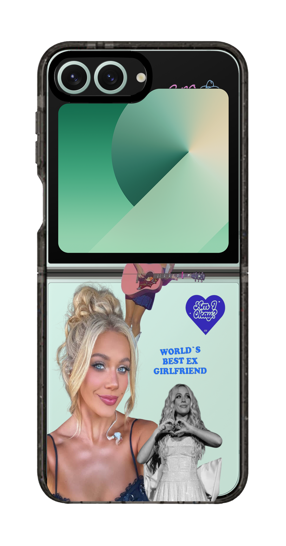 PixVoices rendered material preview - 1702 - Clear Black Galaxy Flip Case