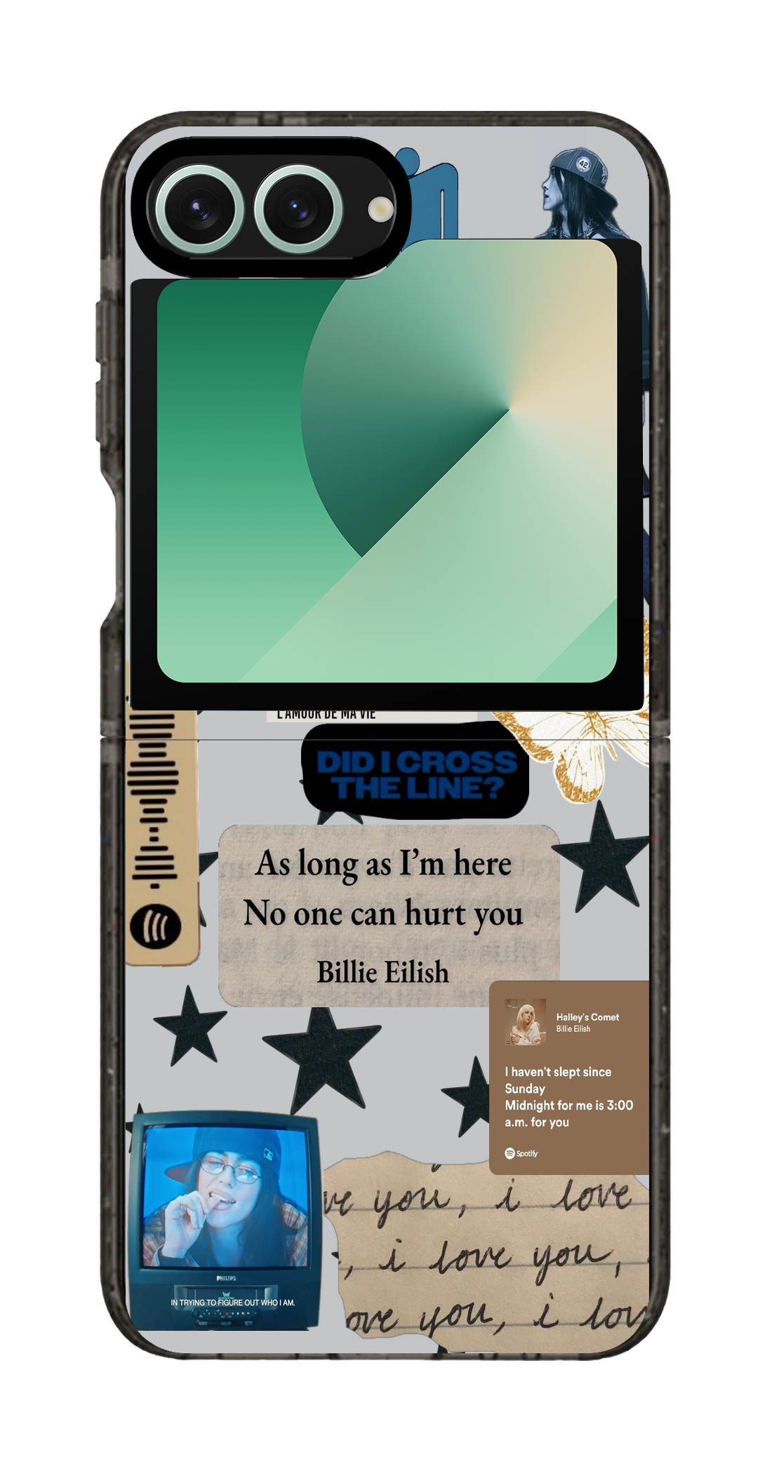 PixVoices rendered material preview - 1664 - Clear Black Galaxy Flip Case
