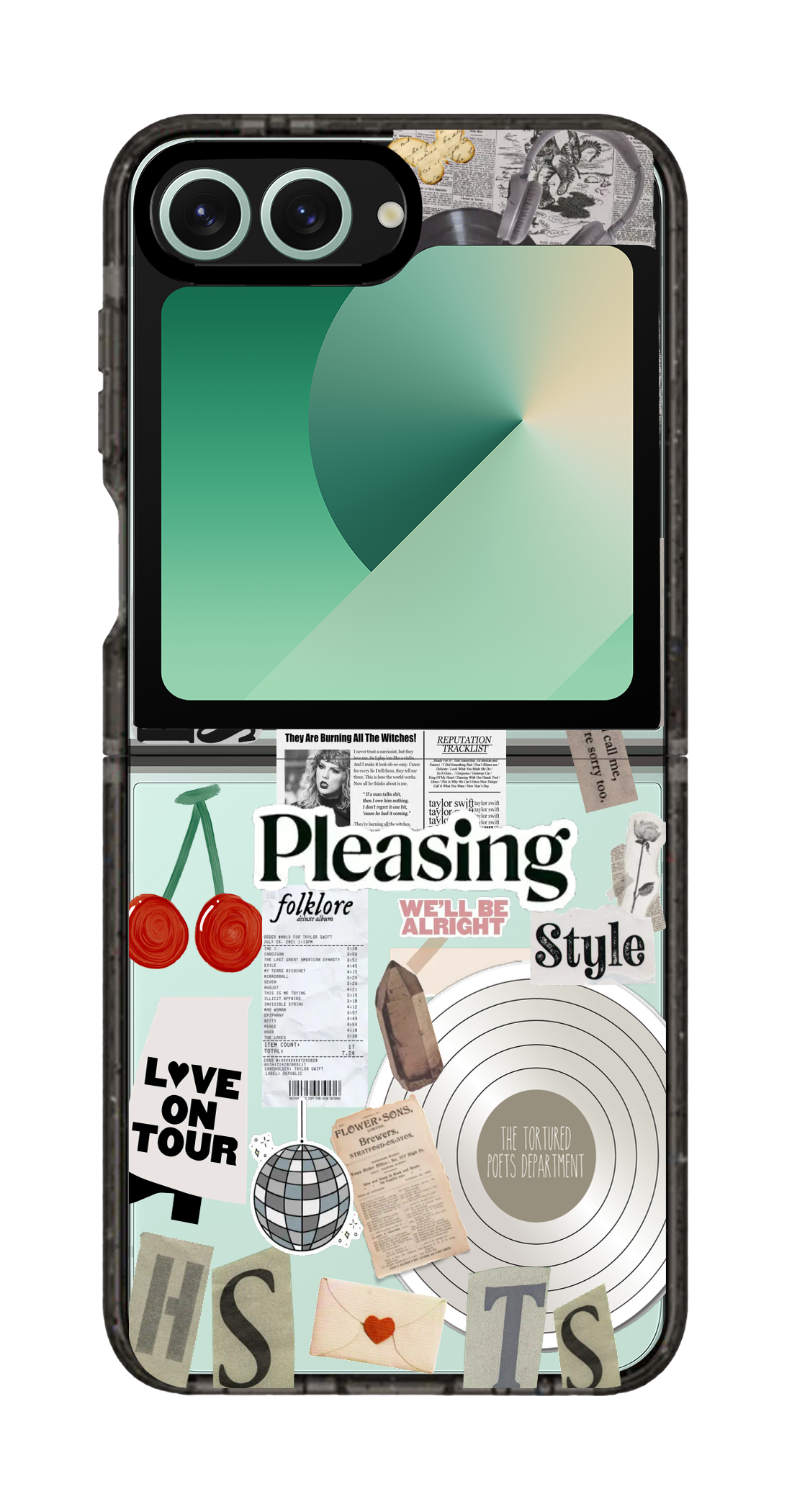 PixVoices rendered material preview - 1635 - Clear Black Galaxy Flip Case
