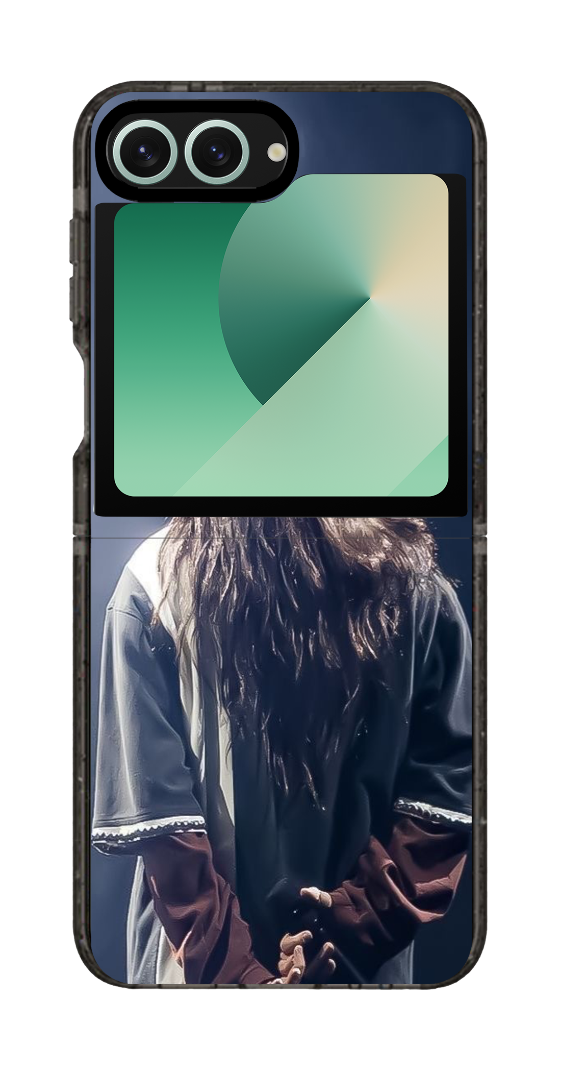 PixVoices rendered material preview - 1626 - Clear Black Galaxy Flip Case