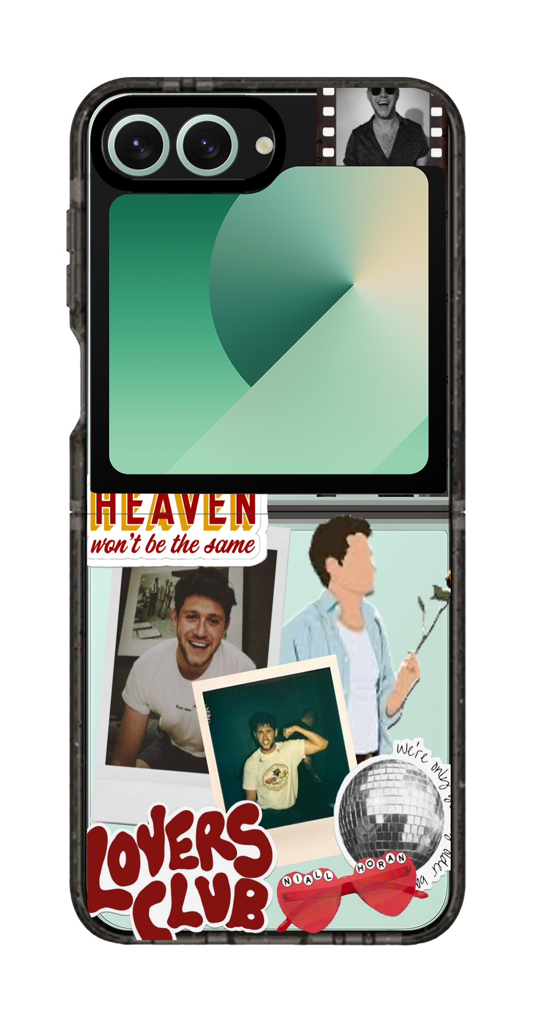 PixVoices rendered material preview - 871 - Clear Black Galaxy Flip Case