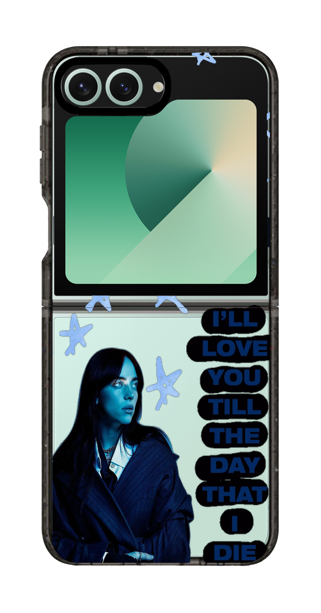 PixVoices rendered material preview - 869 - Clear Black Galaxy Flip Case
