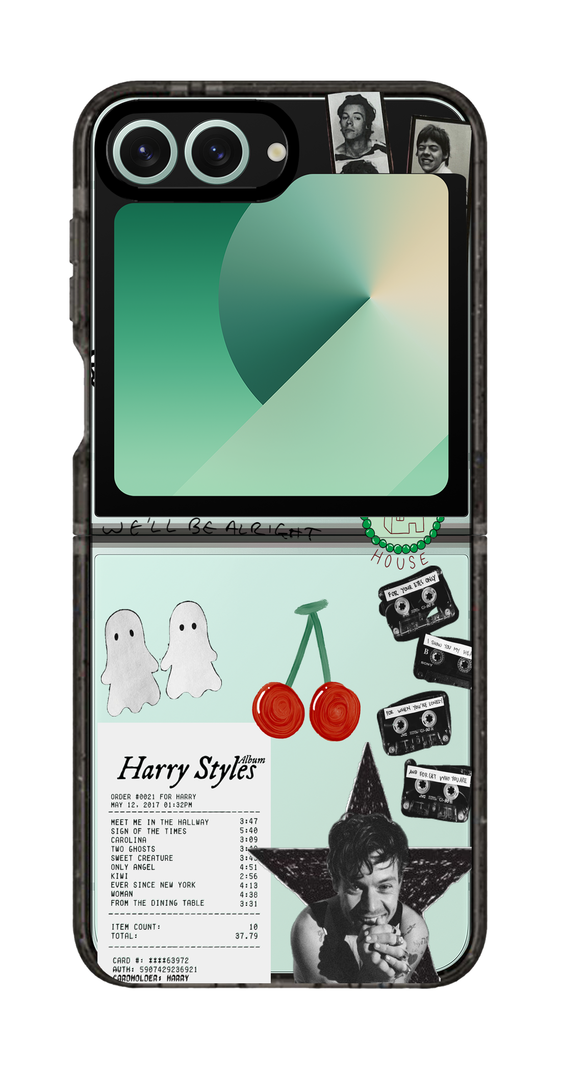 PixVoices rendered material preview - 1002 - Clear Black Galaxy Flip Case