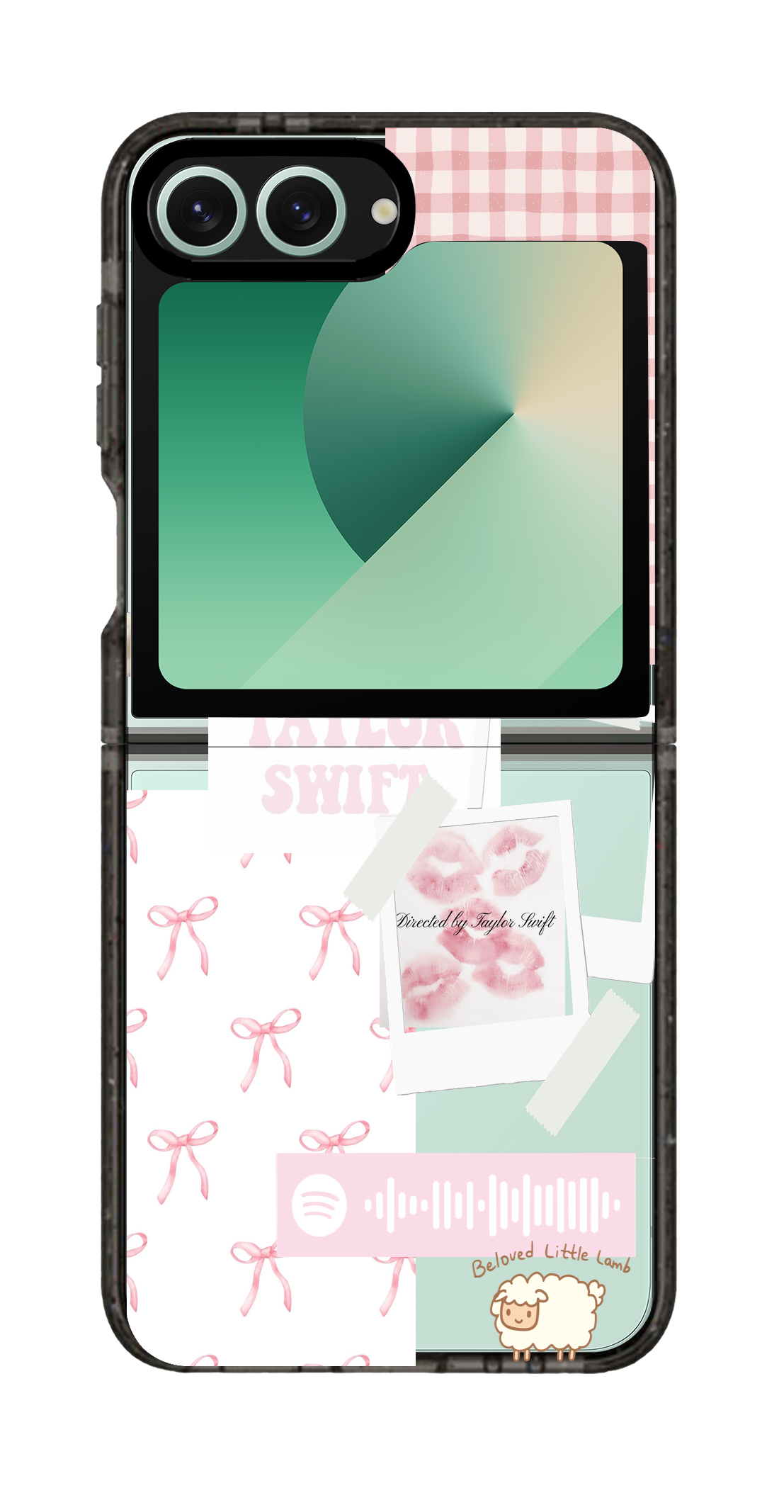 PixVoices rendered material preview - 1004 - Clear Black Galaxy Flip Case