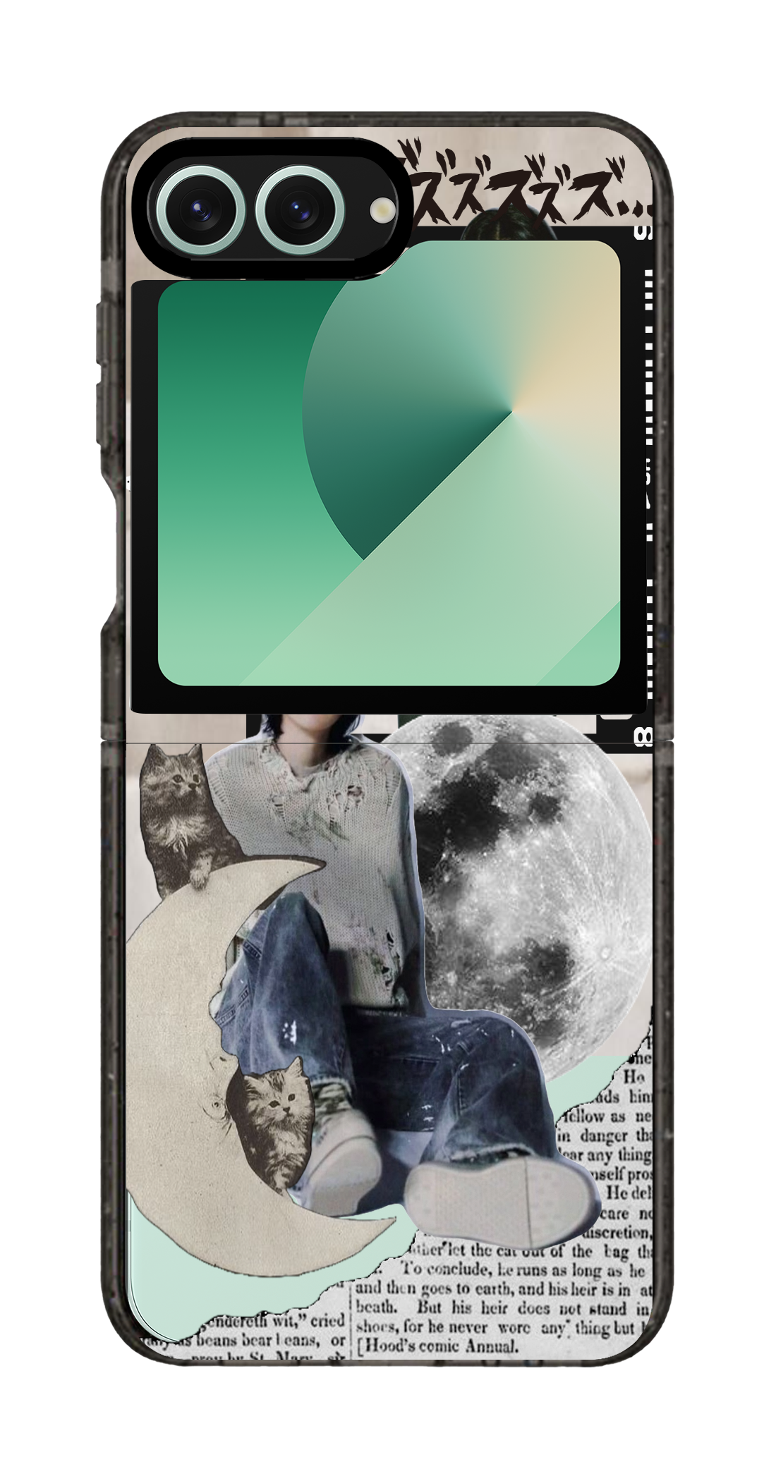 PixVoices rendered material preview - 1017 - Clear Black Galaxy Flip Case