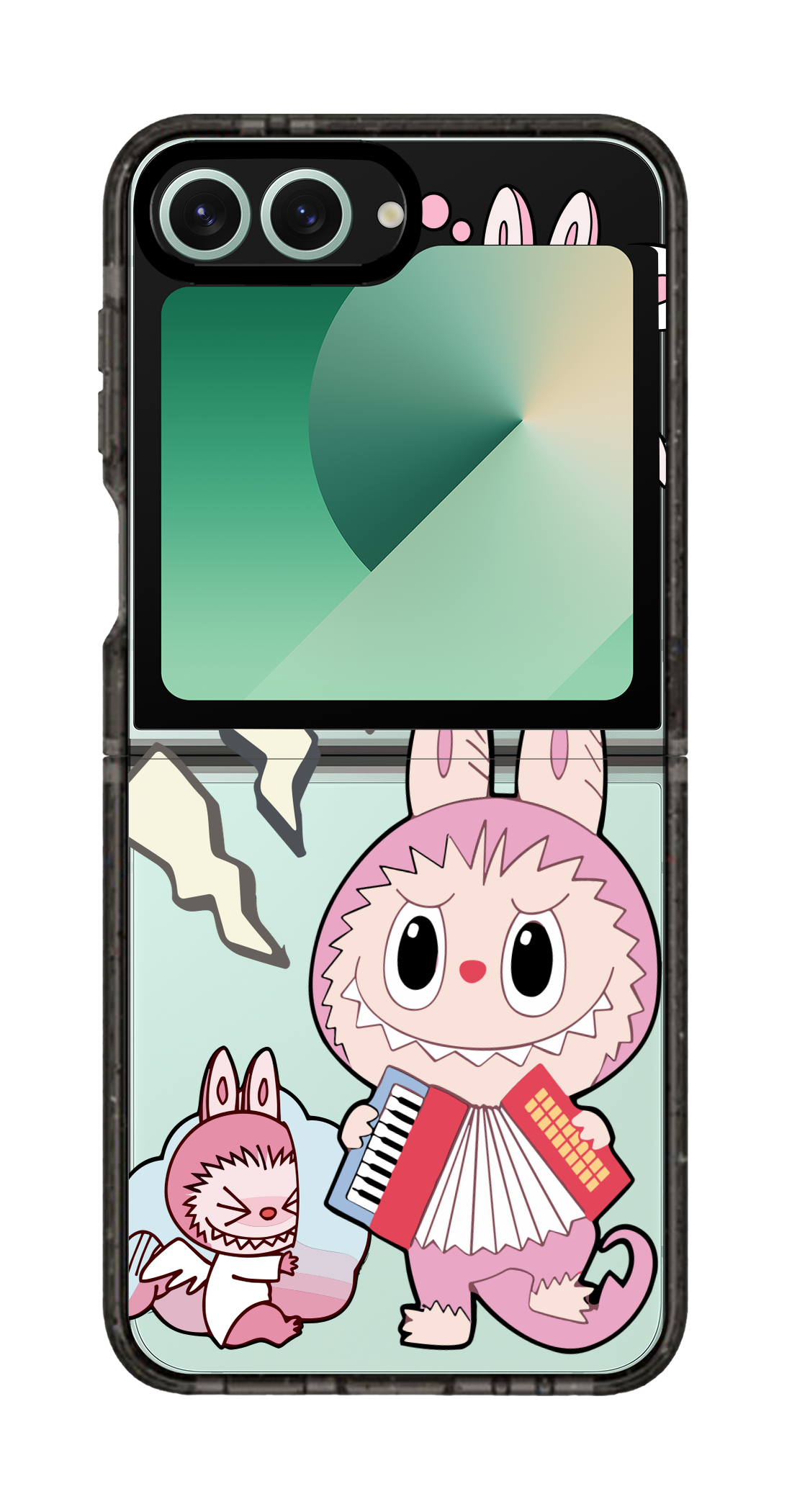 PixVoices rendered material preview - 1142 - Clear Black Galaxy Flip Case