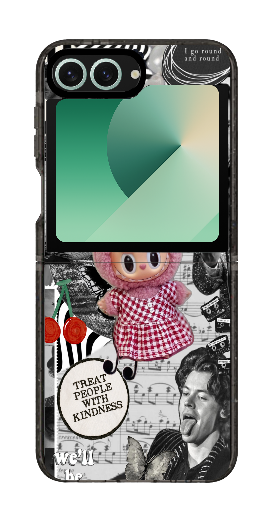 PixVoices rendered material preview - 1223 - Clear Black Galaxy Flip Case