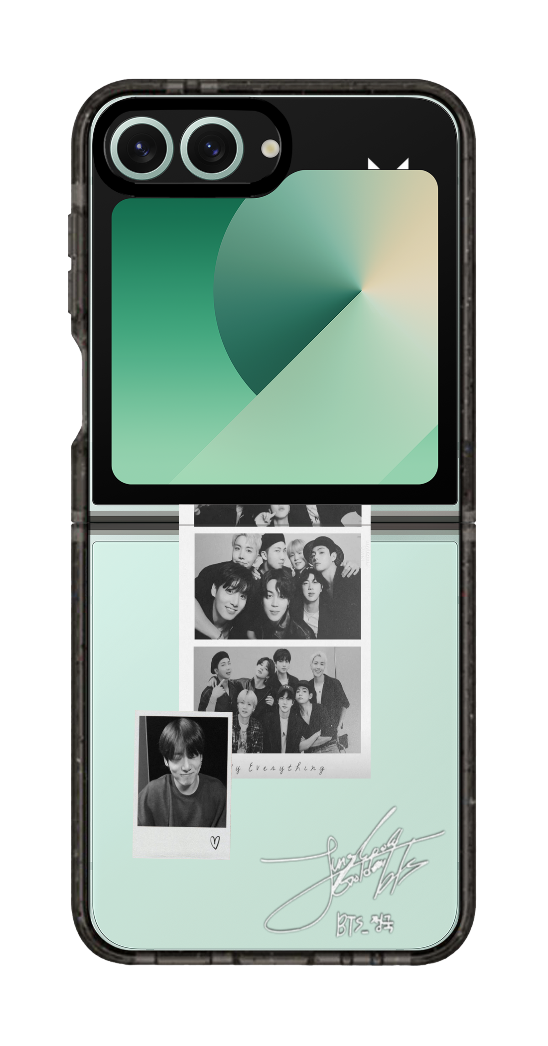 PixVoices rendered material preview - 1253 - Clear Black Galaxy Flip Case