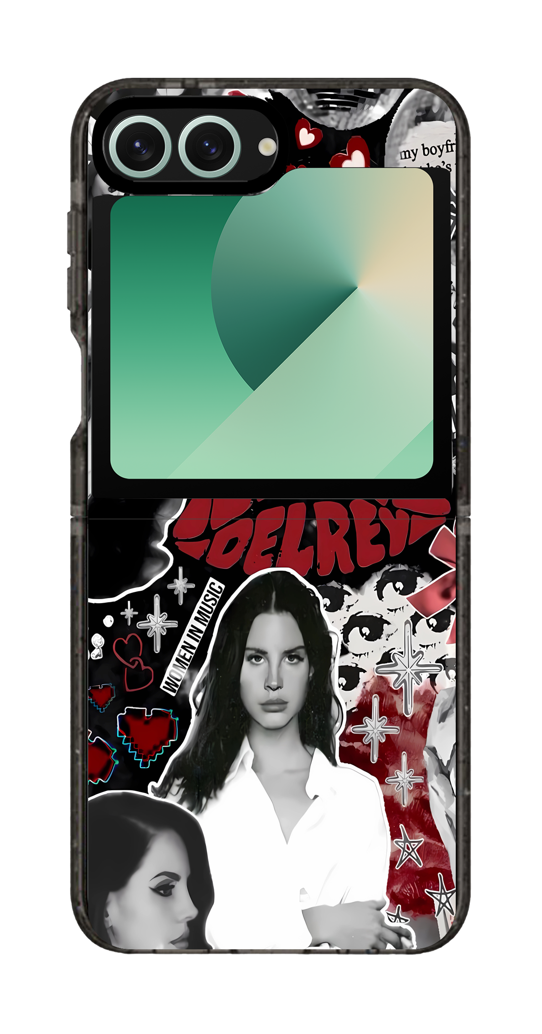 PixVoices rendered material preview - 1304 - Clear Black Galaxy Flip Case