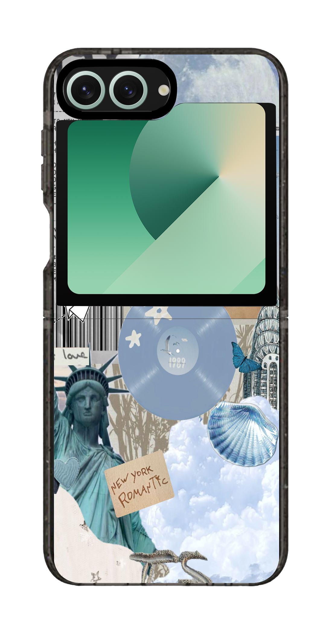 PixVoices rendered material preview - 1319 - Clear Black Galaxy Flip Case