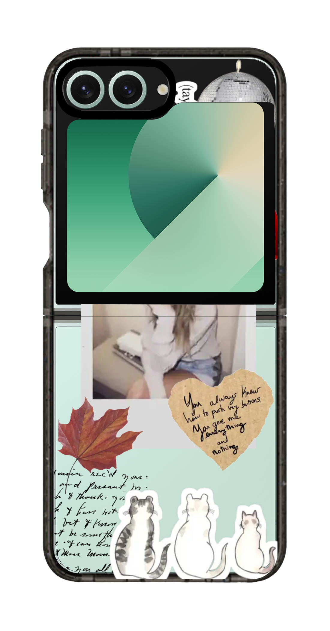 PixVoices rendered material preview - 1323 - Clear Black Galaxy Flip Case