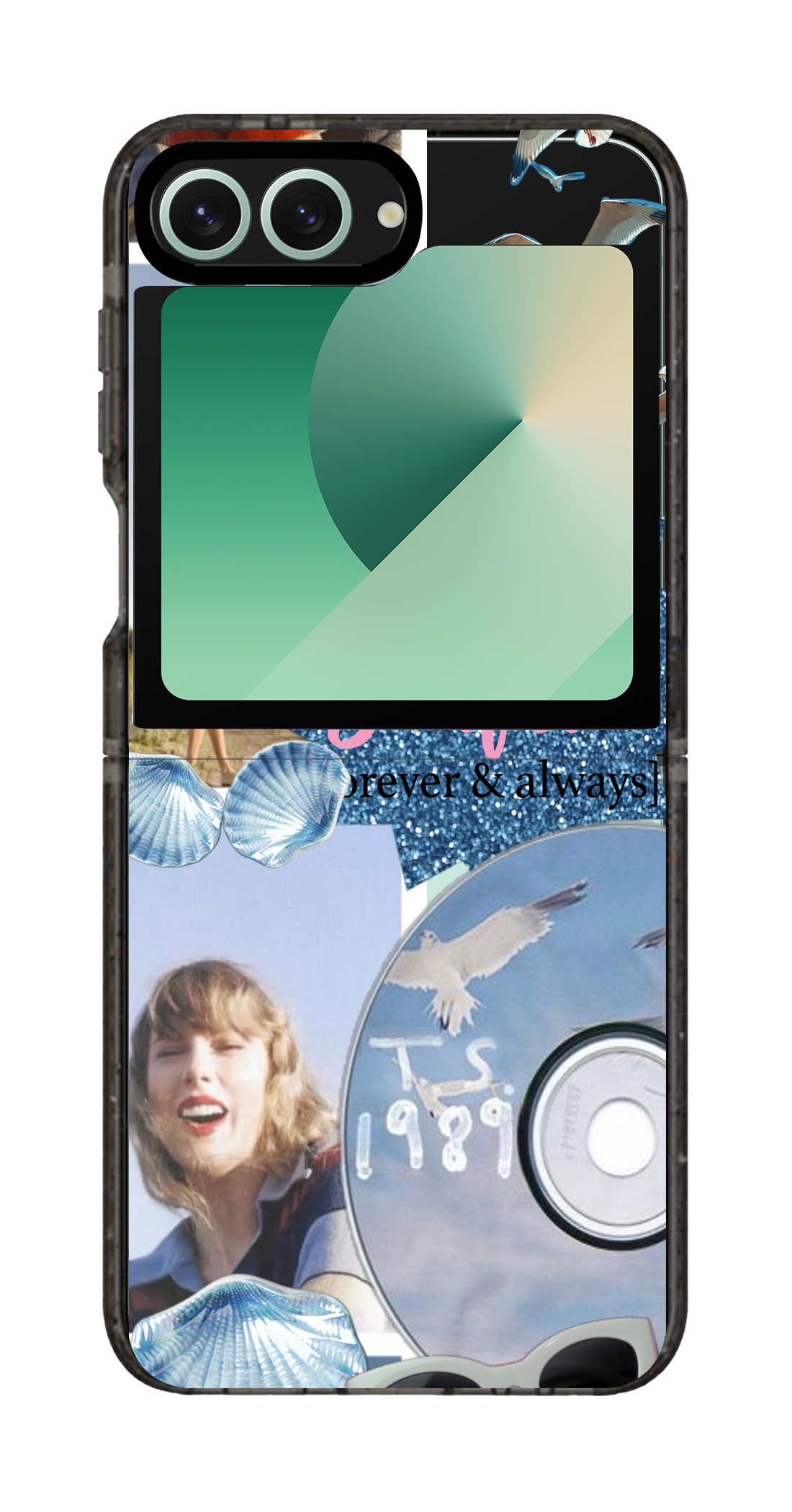 PixVoices rendered material preview - 1325 - Clear Black Galaxy Flip Case