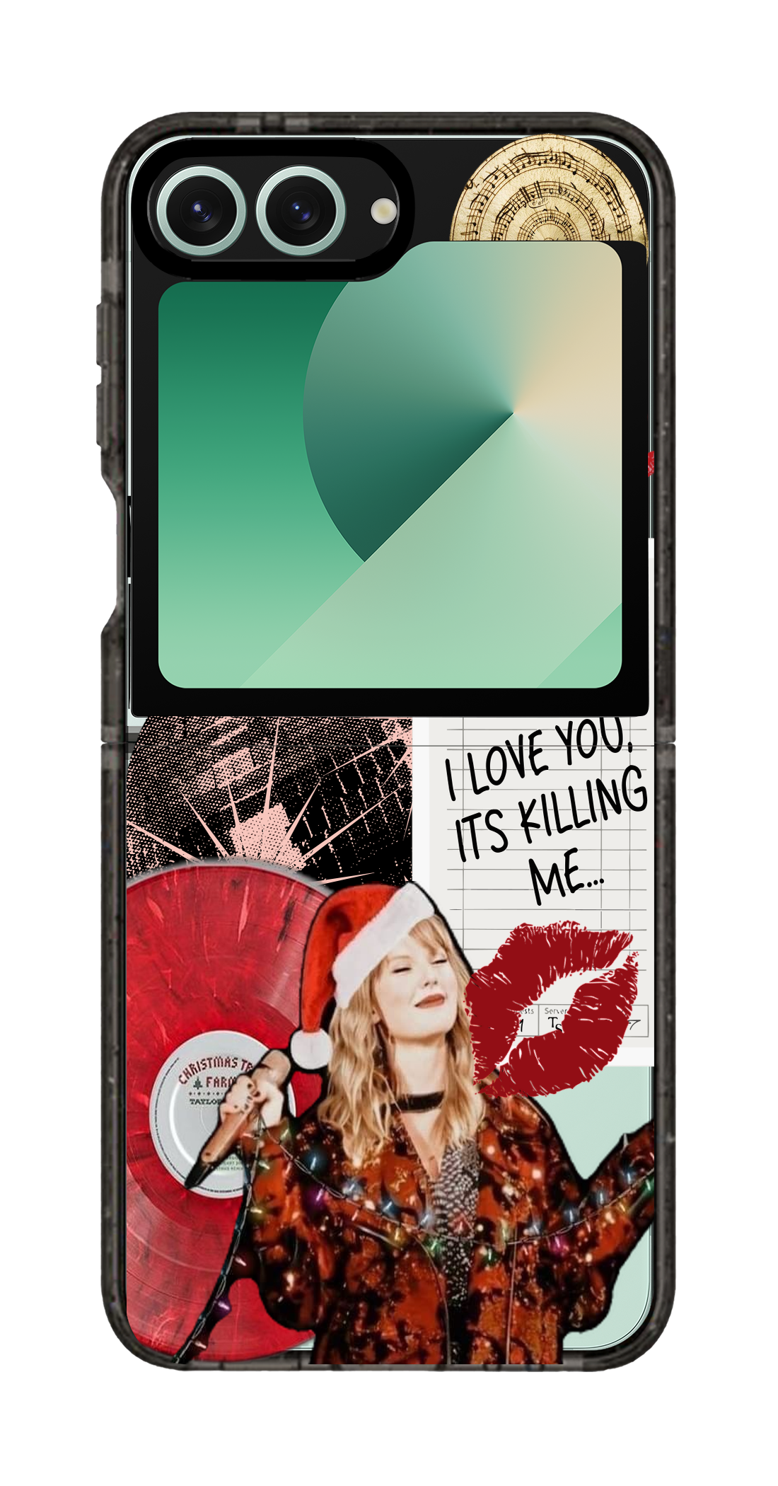 PixVoices rendered material preview - 1327 - Clear Black Galaxy Flip Case