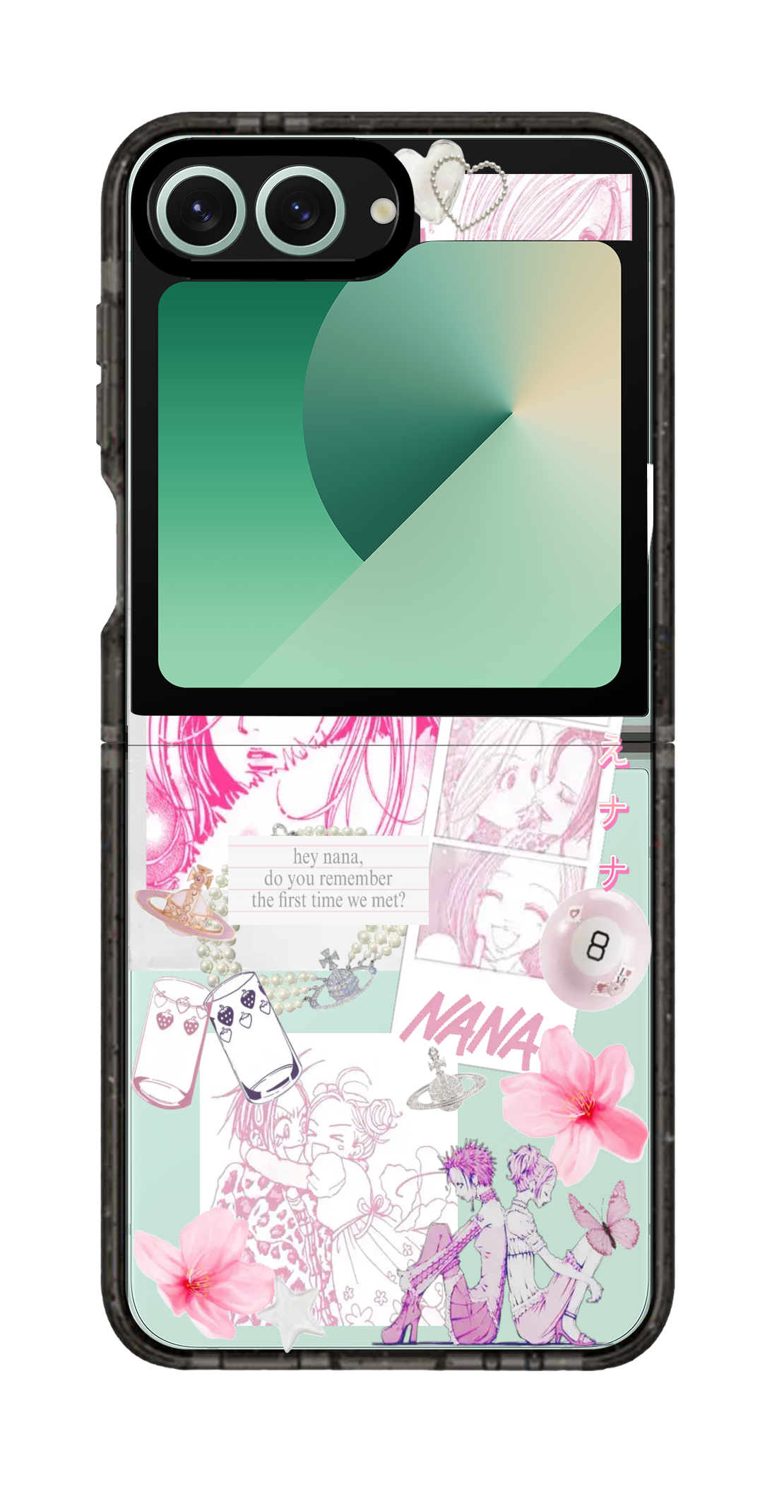 PixVoices rendered material preview - 1449 - Clear Black Galaxy Flip Case