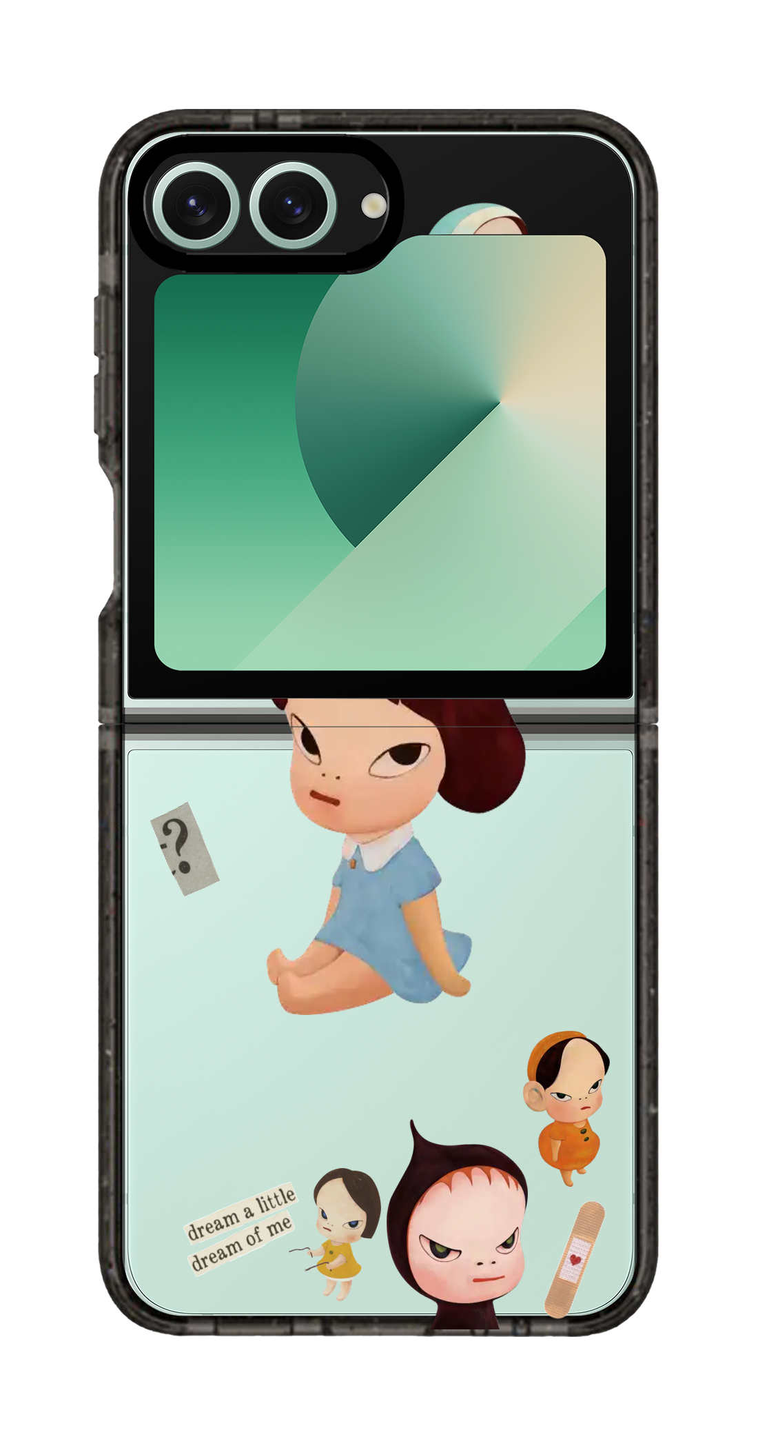 PixVoices rendered material preview - 1467 - Clear Black Galaxy Flip Case
