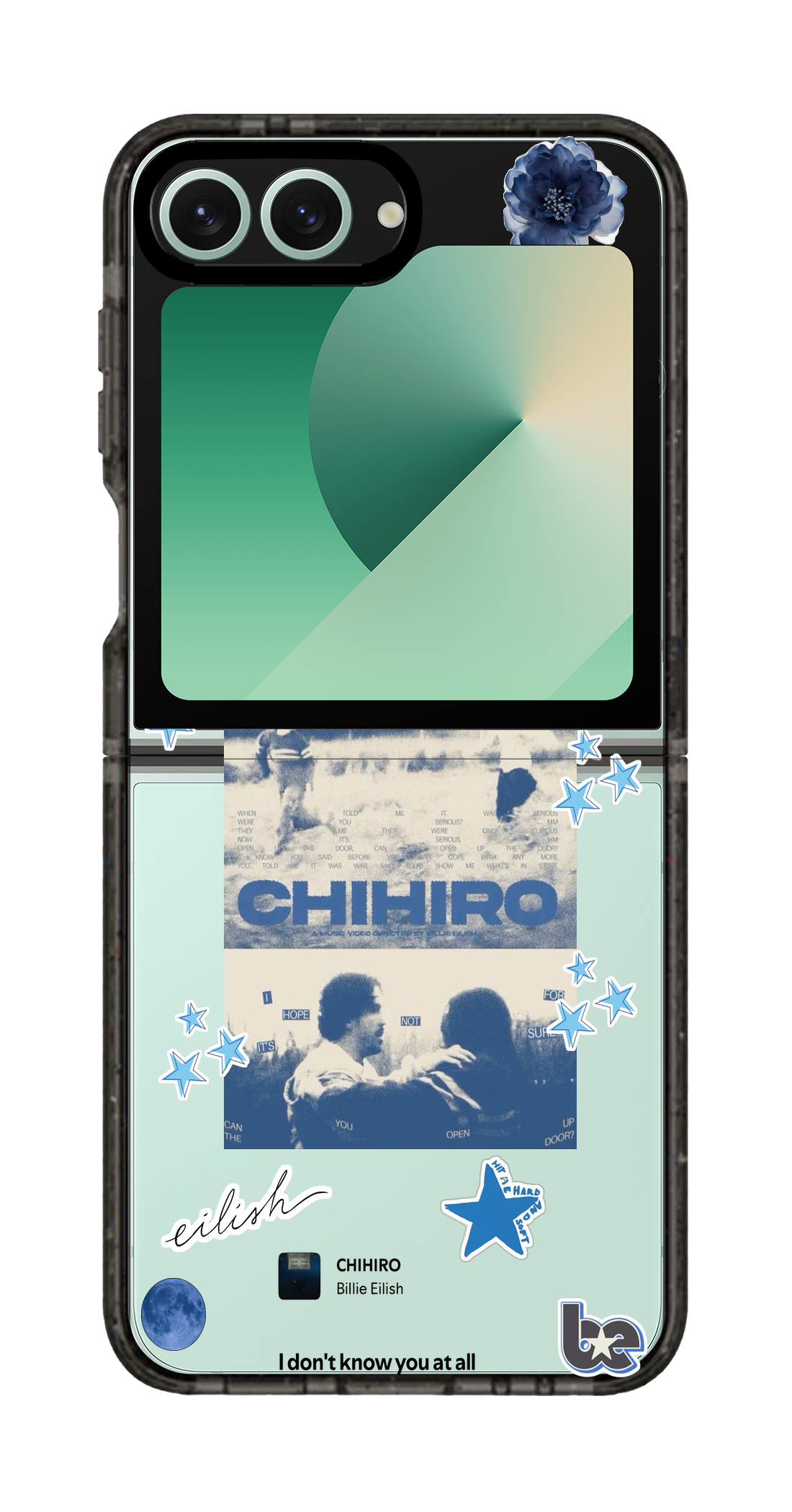 PixVoices rendered material preview - 1519 - Clear Black Galaxy Flip Case