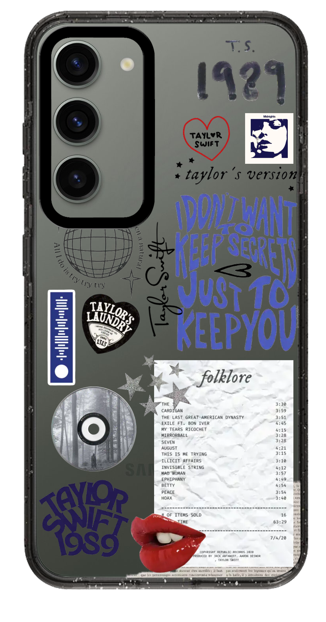 PixVoices rendered material preview - 927 - Clear Black Samsung Case