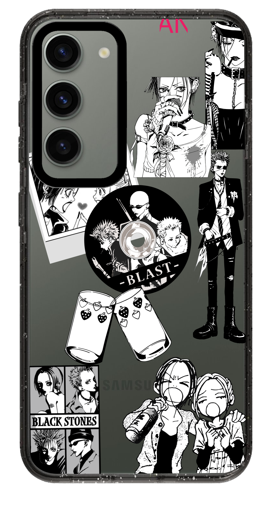 PixVoices rendered material preview - 725 - Clear Black Samsung Case