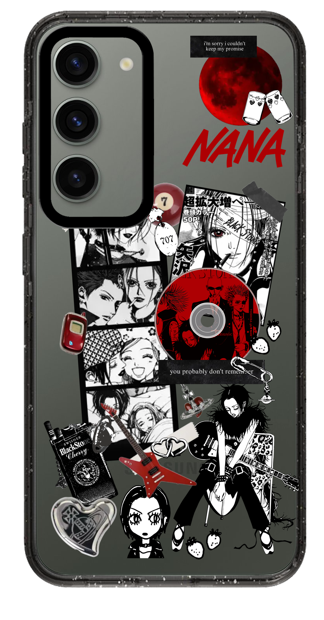 PixVoices rendered material preview - 1224 - Clear Black Samsung Case