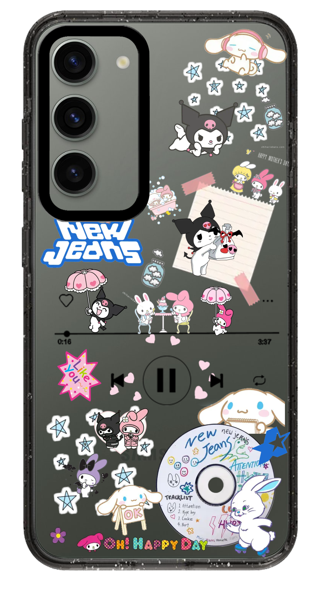 PixVoices rendered material preview - 1455 - Clear Black Samsung Case