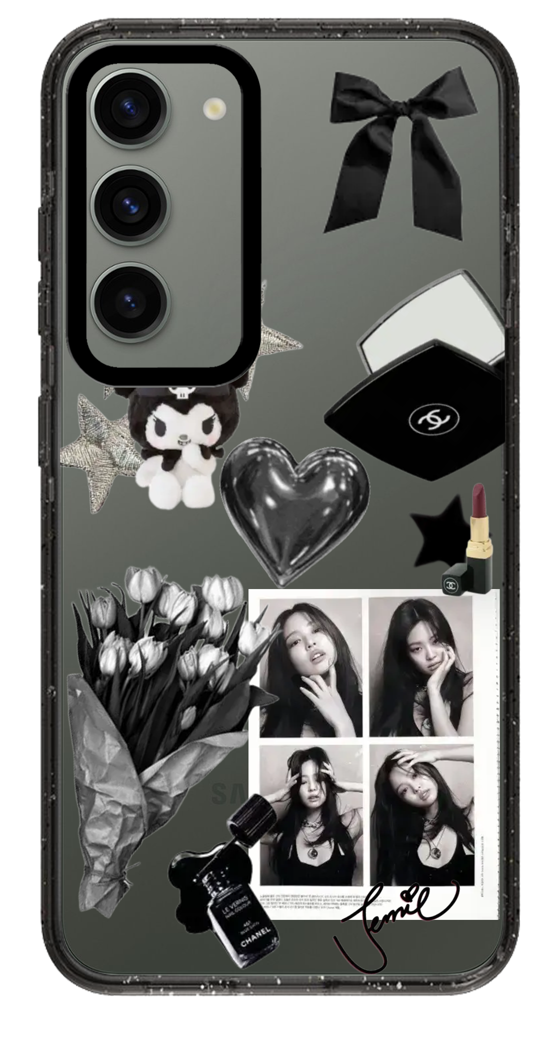 PixVoices rendered material preview - 1457 - Clear Black Samsung Case