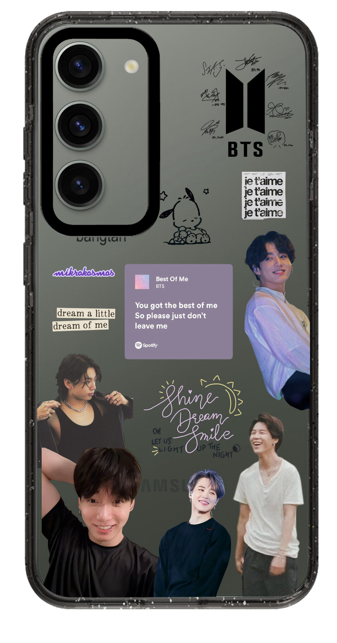 PixVoices rendered material preview - 1691 - Clear Black Samsung Case